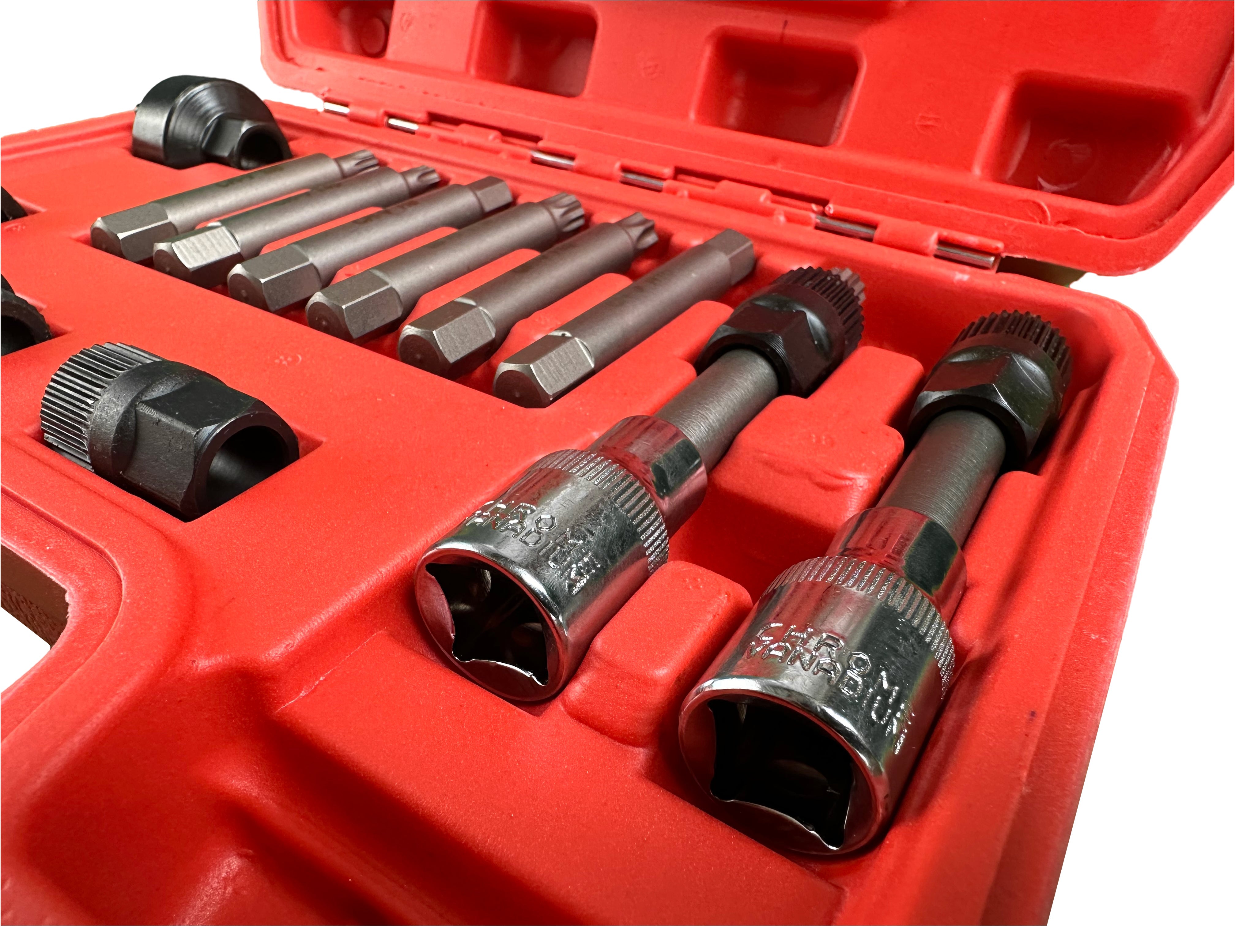 13 pezzi chiavi smontaggio puleggia alternatore motore auto svita avvita 1/2'', serie chiavi per pulegge libere alternatore, Gebo Tools
