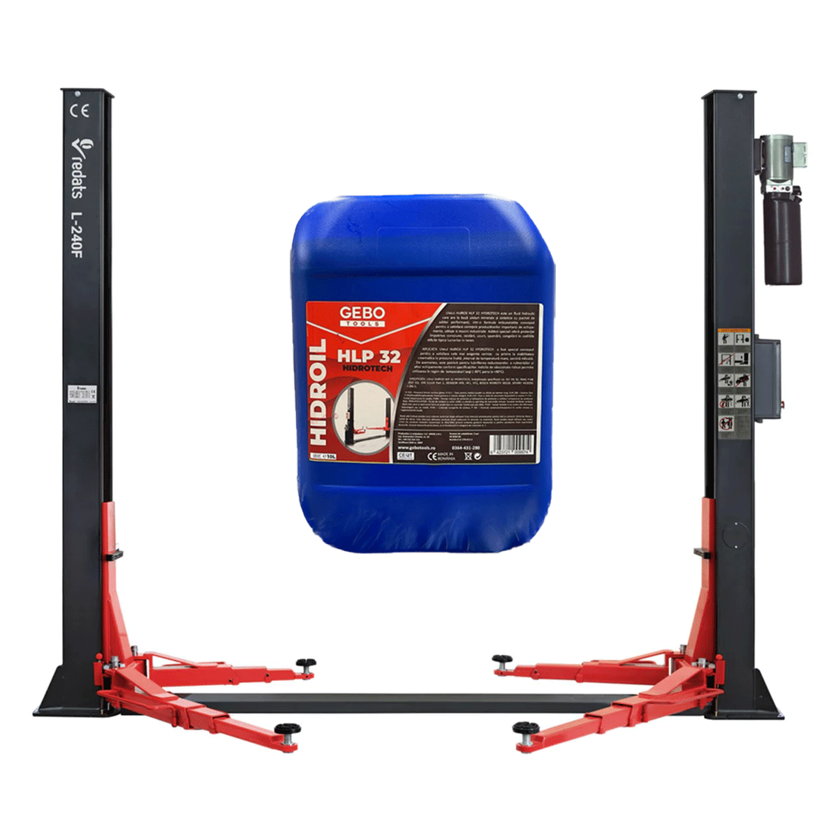 Ponte sollevatore auto a 2 colonne, portata 4000 kg, ponte sollevatore idraulico + olio gratis incluso, sblocco automatico elettroidraulico, 230 V L-240F Redats