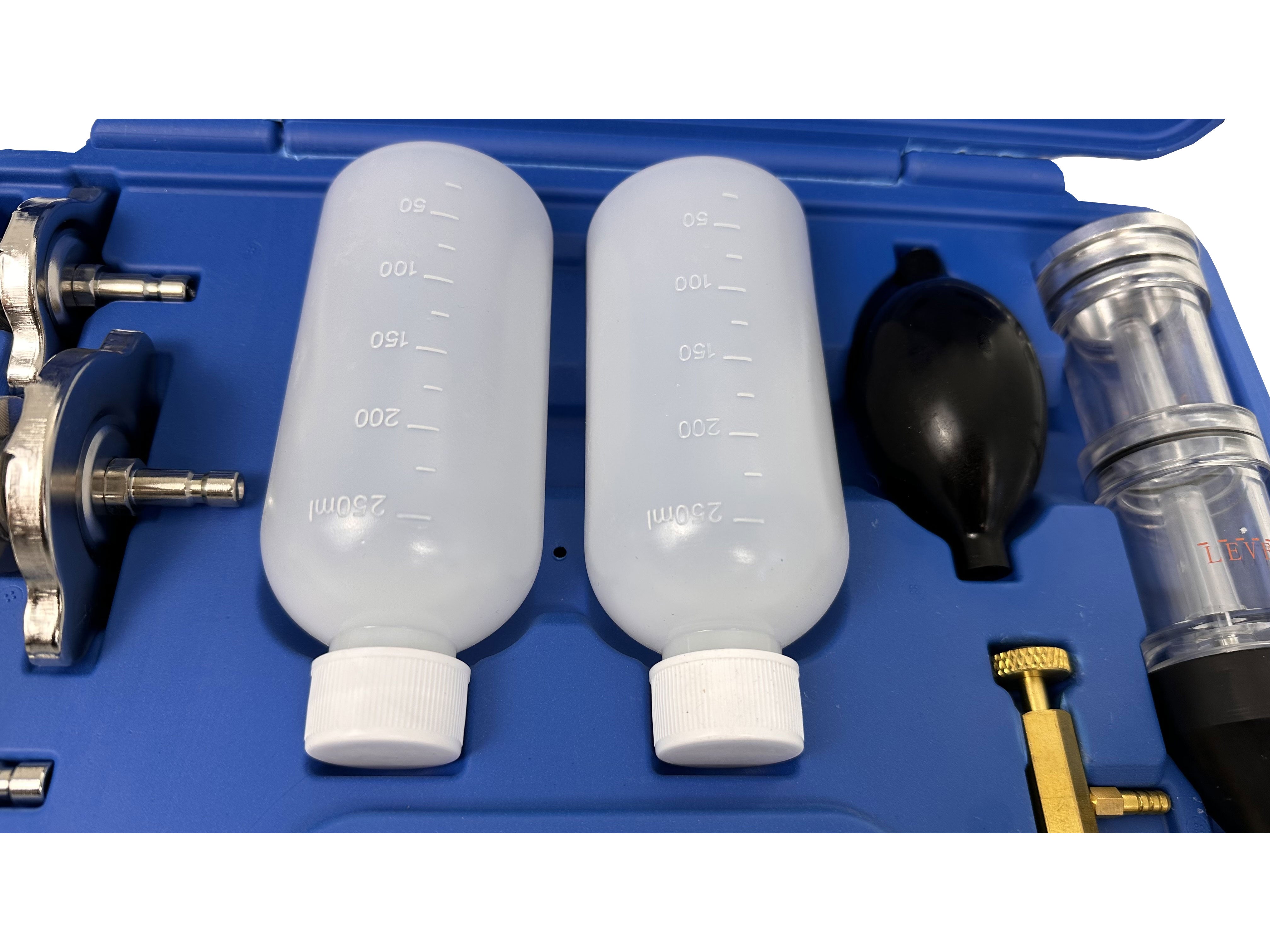 Verifica guarnizione testa cilindro tester perdite CO2 acqua di raffreddamento, kit test guarnizioni testata, tester liquido freni, kit tester perdite di combustione per auto, camion, trattori stradali, escavatori, con adattatori, Gebo Tools