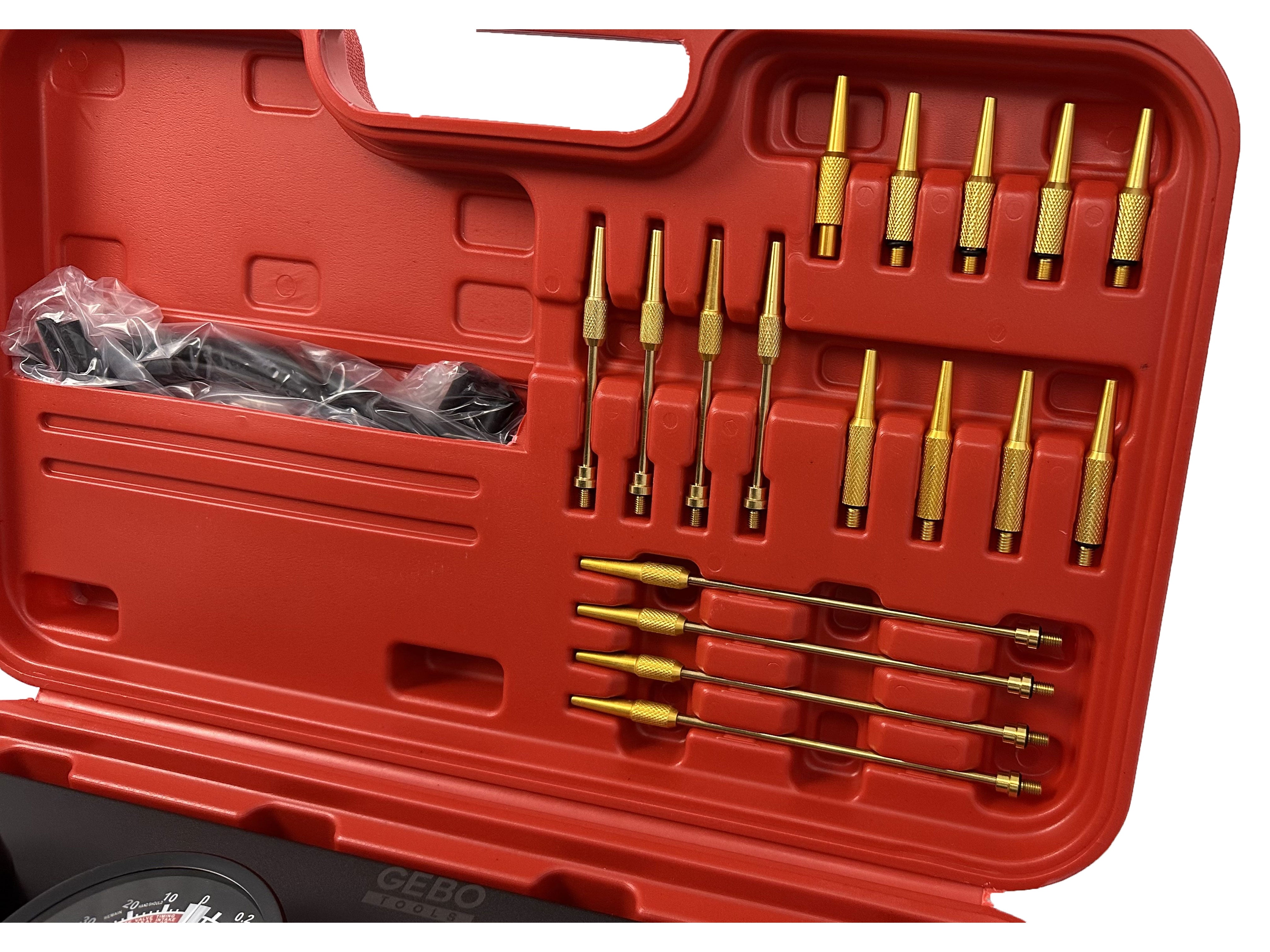 Tester pressione carburante per auto moto, sincronizzatore carburatore per vuoto set di strumenti con adattatore e 4 manometro, Gebo Tools
