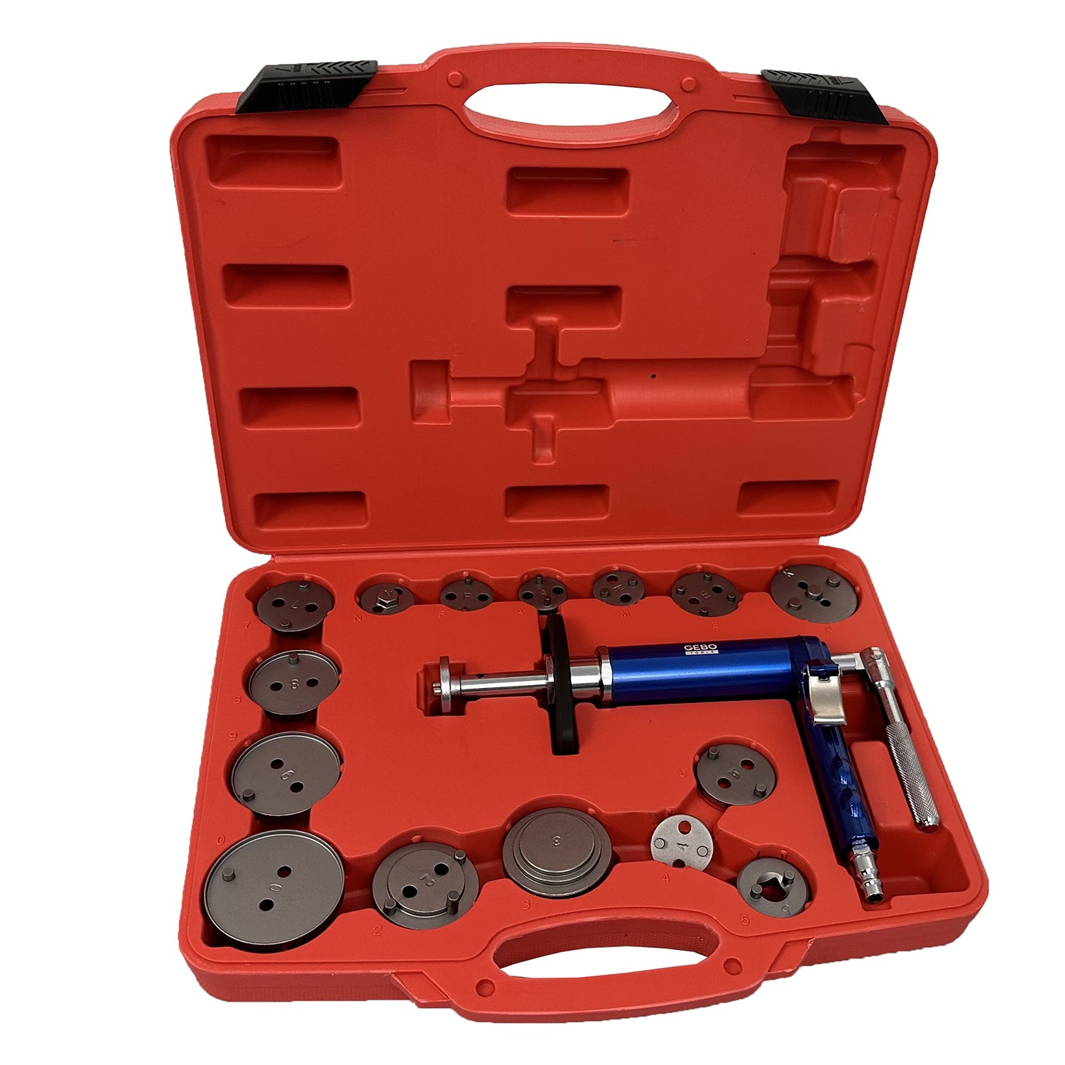 Pressa pneumatica per pistoncini freni ,kit 16 pezzi,Gebo Tools
