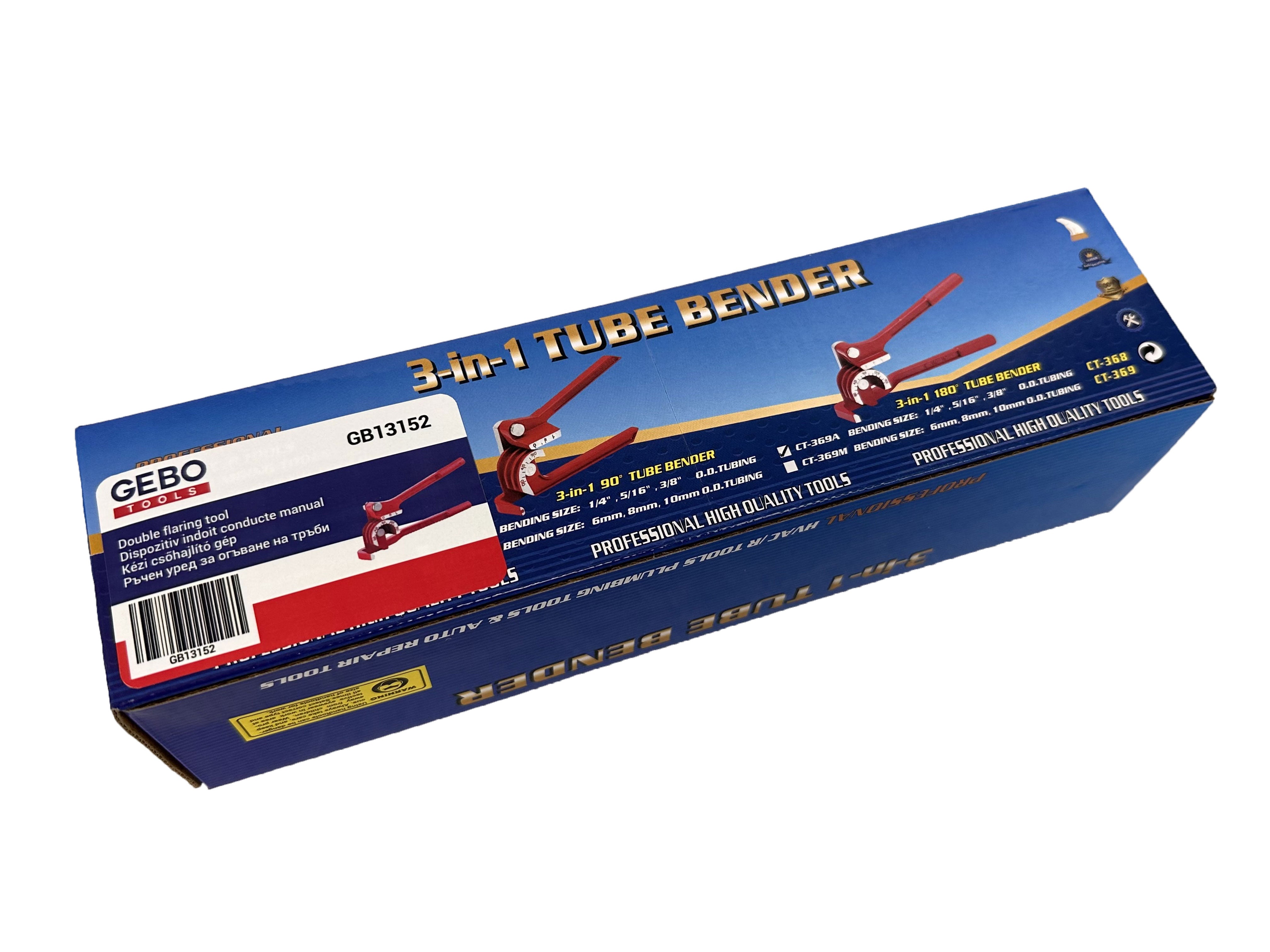 Curvatubi manuale per tubi in rame, ottone, alluminio e acciaio dolce, strumento piegatubi 180°, per impianti a gas, petroliferi e idraulici, sistema frenante, aria condizionata e altro, 6 mm / 8 mm / 10 mm Gebo Tools