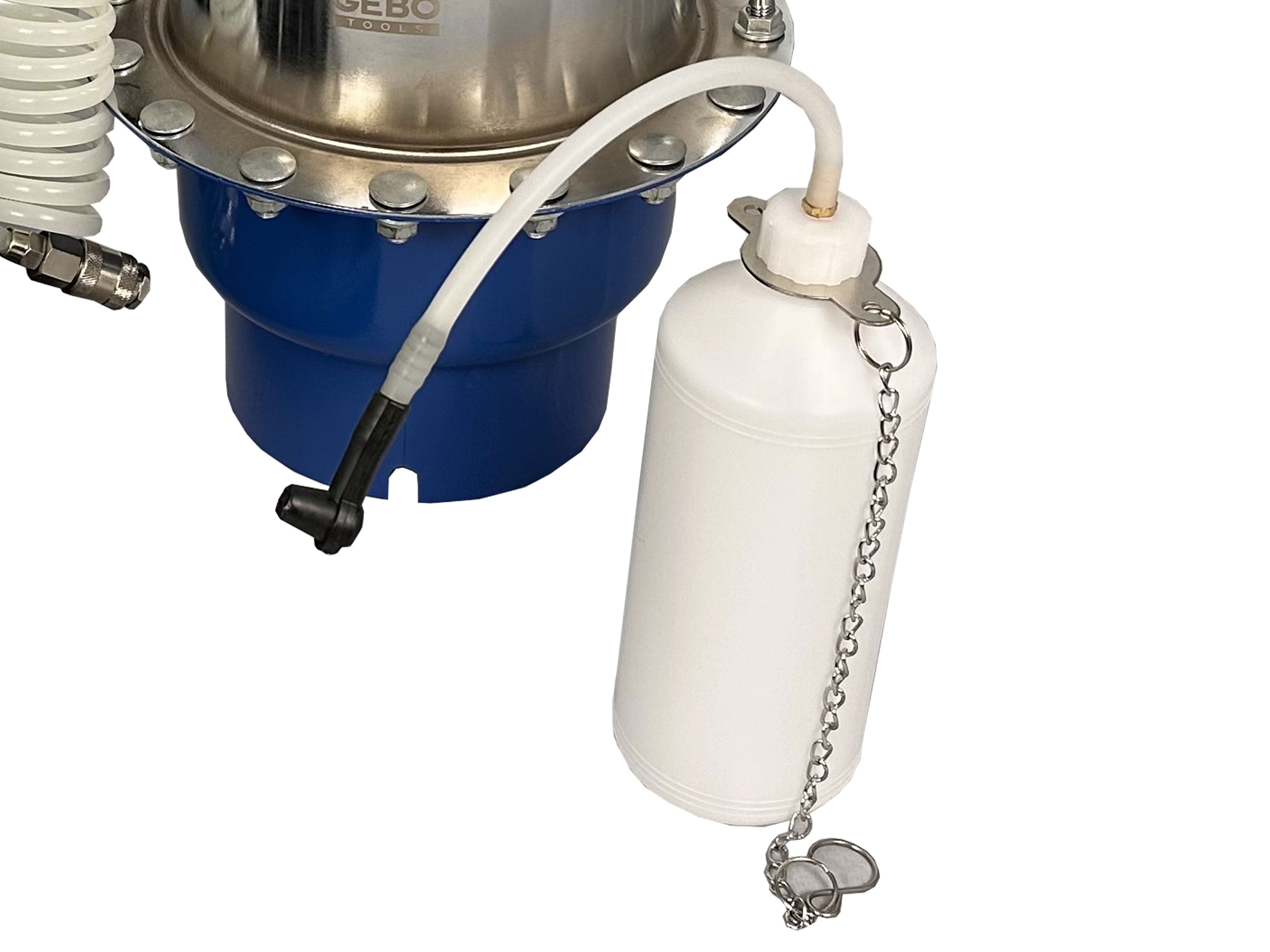 Spurgo freni auto e spurgo liquido freni con adattatori universale, pompa per spurgo multimarca, dispositivo per spurgo sistema dei freni, Gebo Tools