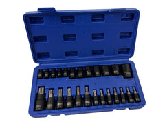 Set di 25 chiavi a bussola Torx E4-E20 T8-T60, inserti per chiave a bussole con punta, cassetta attrezzi, Gebo Tools