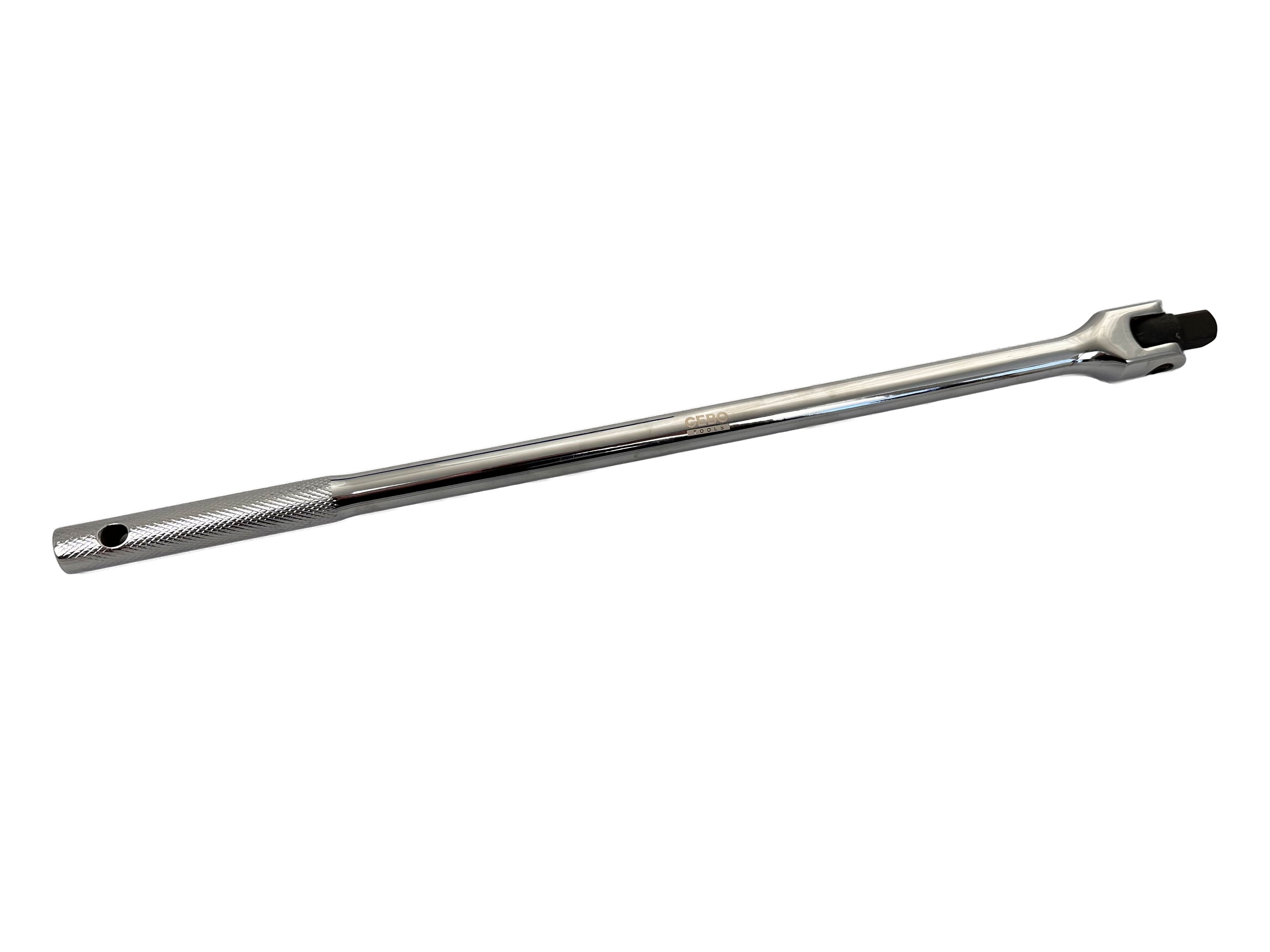 Leva snodata 1/2" con testa flessibile, 450mm, chiave snodata in acciaio Cr-V, ideale per riparazioni auto e fai-da-te, Gebo Tools