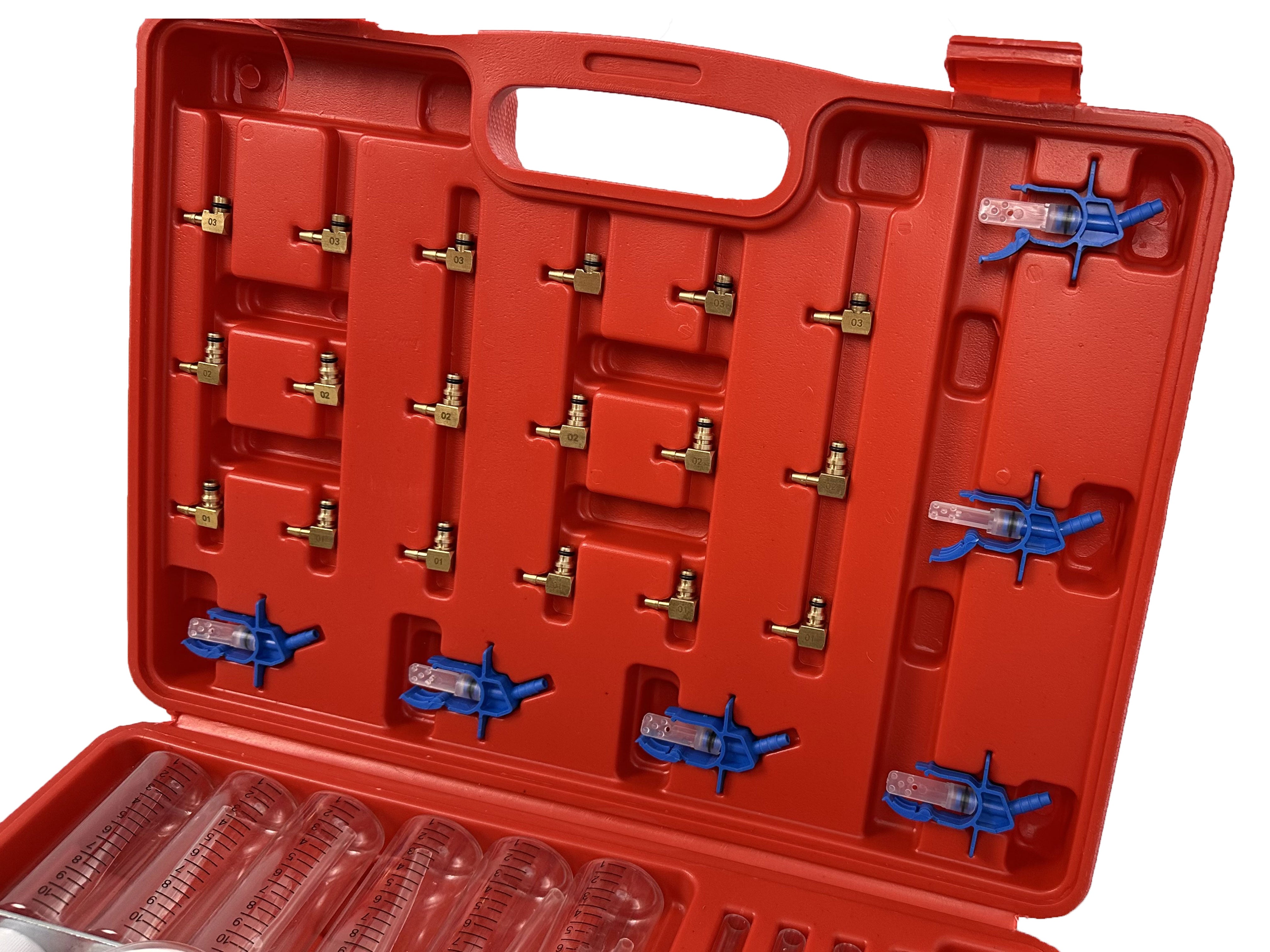 Set adattatore misuratore-rilevatore iniettori a 6 cilindri, kit di prova perdite common rail, kit tester controllo prova iniettori auto motore diesel, iniettore adattatori