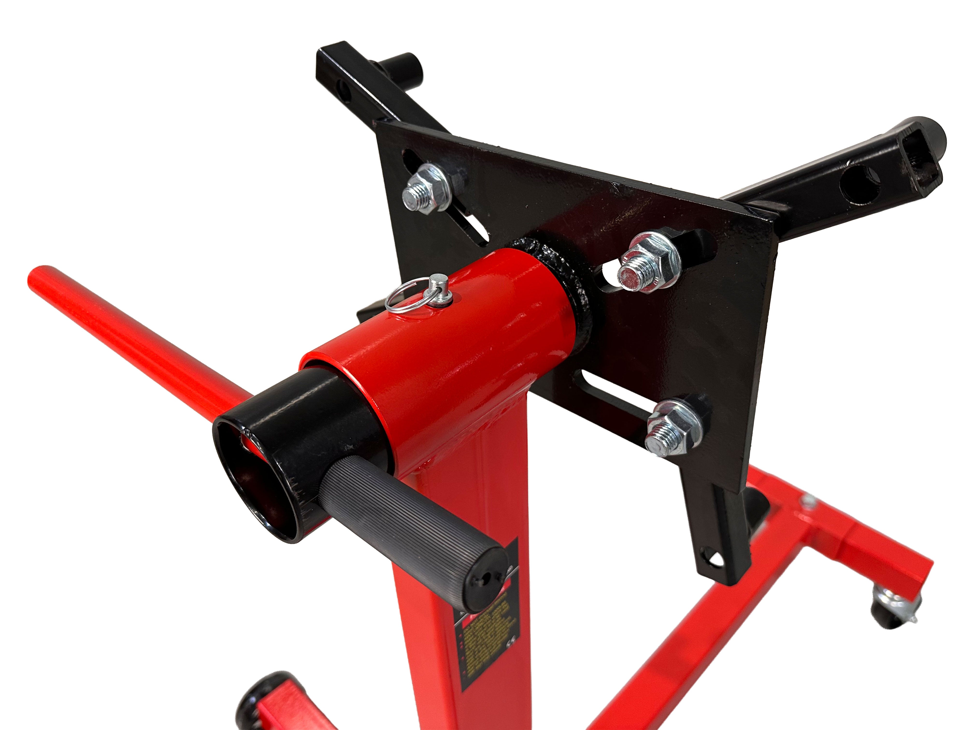 Cavalletto supporto motore, porta motore girevole, carrello sollevatore, sostegno motore da officina, capacità 450 kg, Gebo Tools