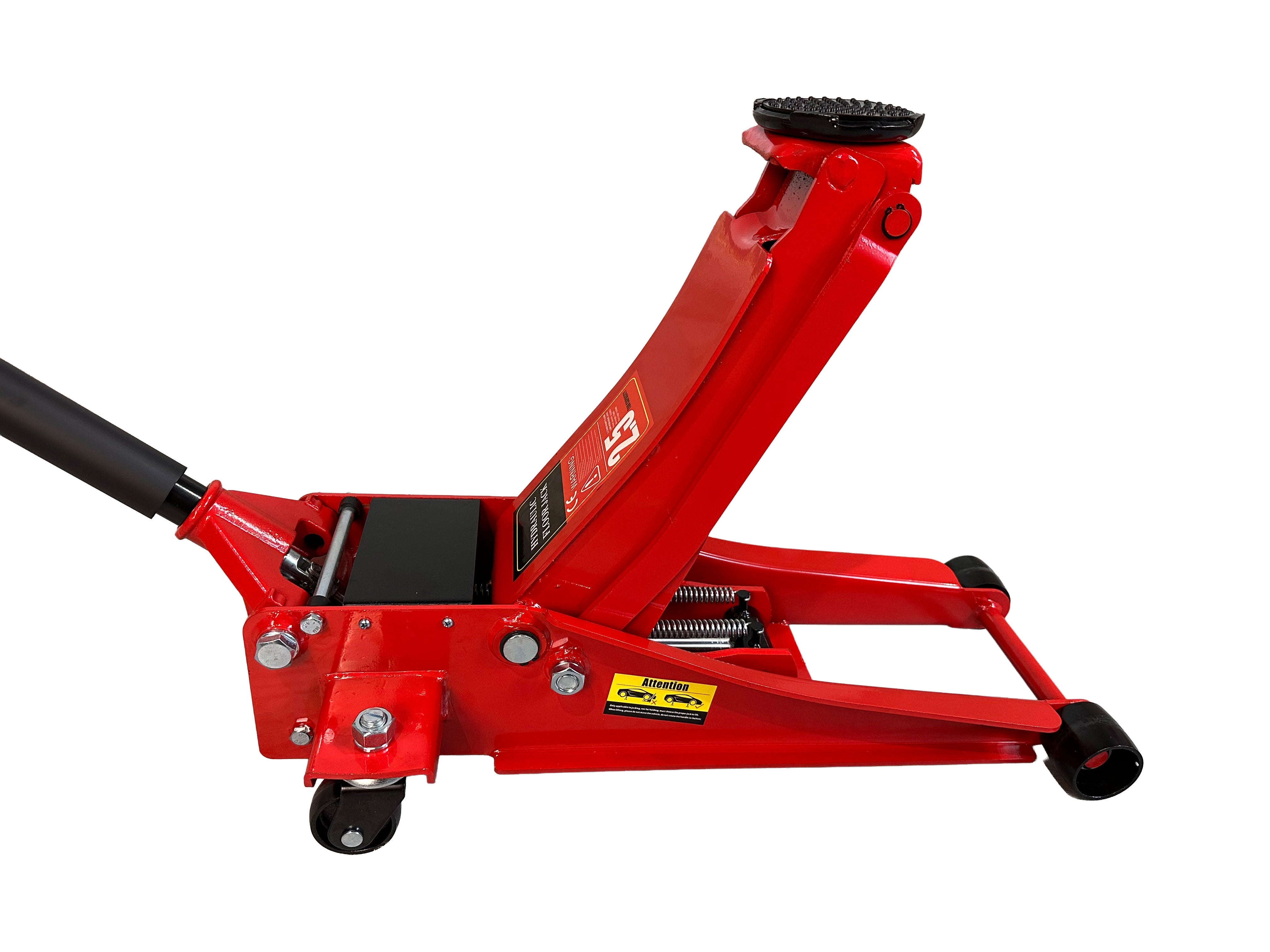 Cric idraulico 2,5t ribassato 67 x 35 x 15 cm a doppio pistone – sollevatore per auto con ruote orientabili a 360°