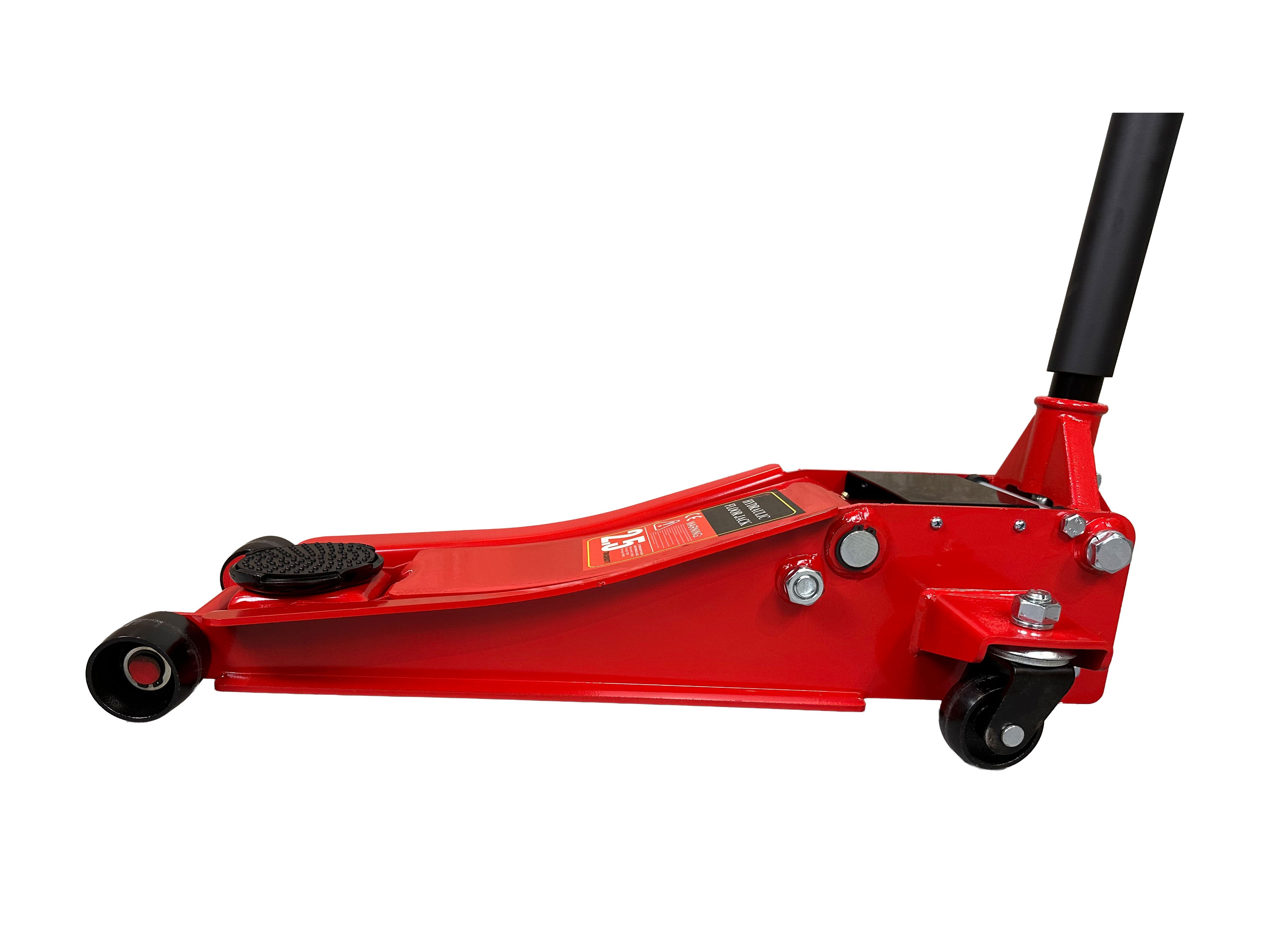 Cric idraulico 2,5t ribassato 67 x 35 x 15 cm a doppio pistone – sollevatore per auto con ruote orientabili a 360°