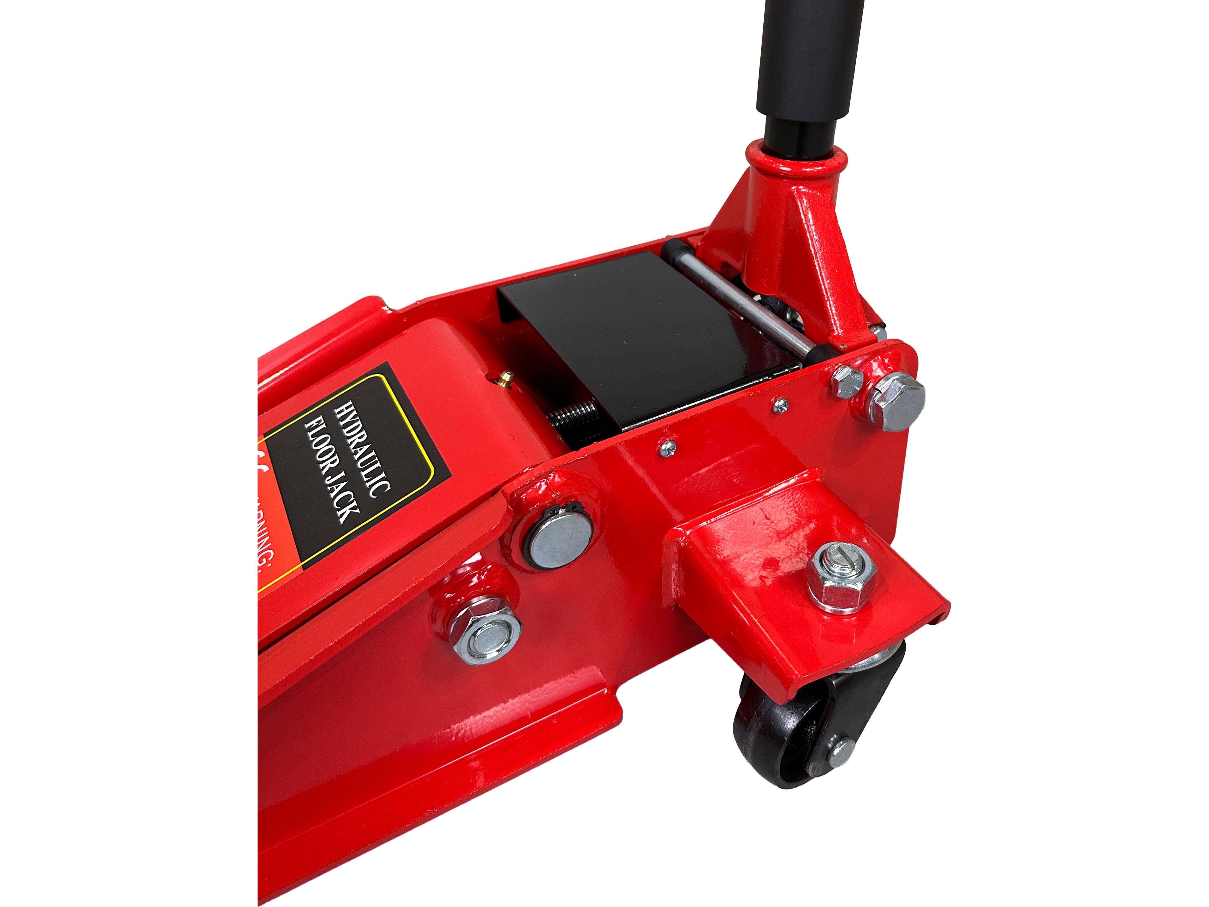 Cric idraulico 2,5t ribassato 67 x 35 x 15 cm a doppio pistone – sollevatore per auto con ruote orientabili a 360°