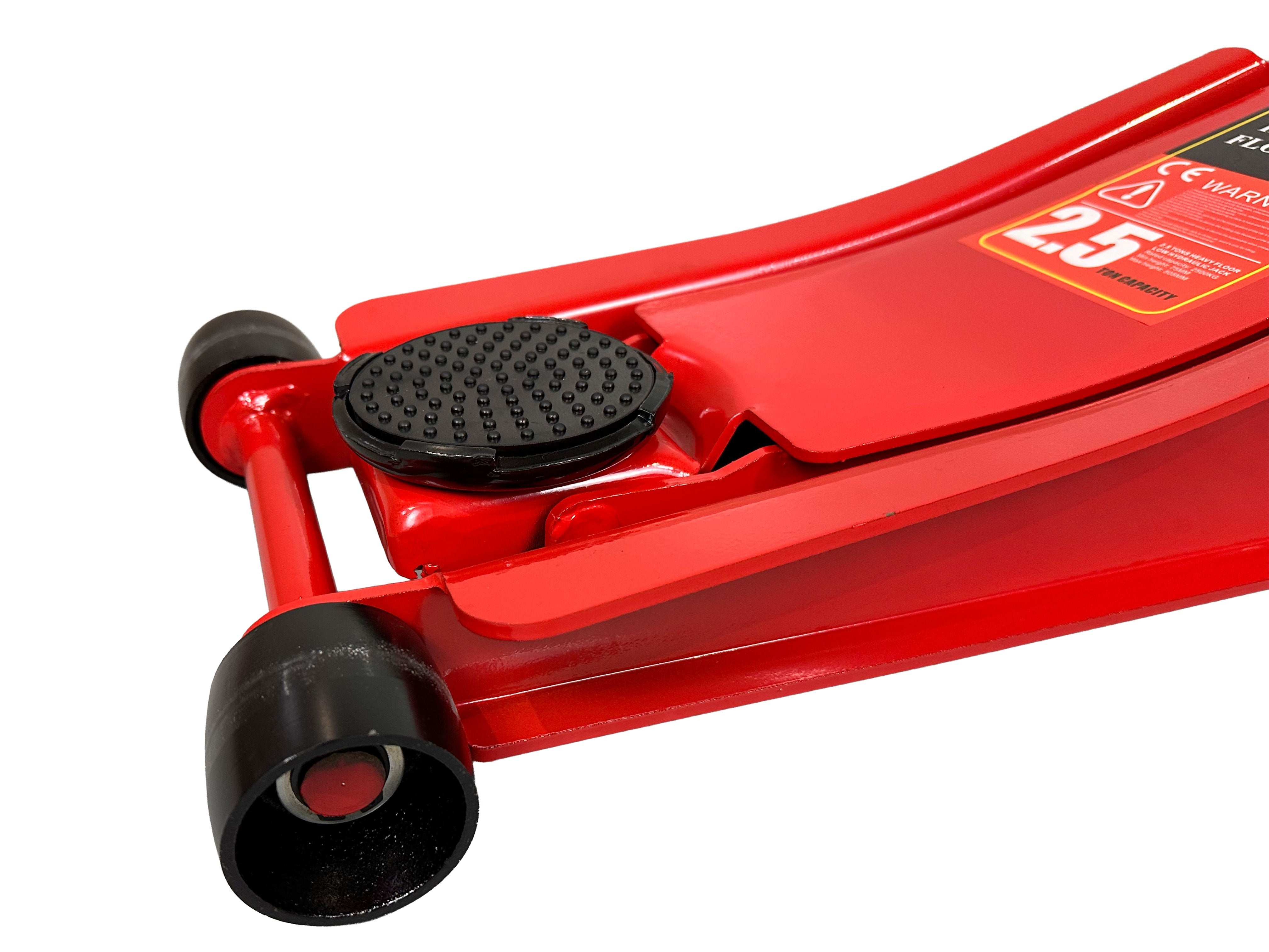 Cric idraulico 2,5t ribassato 67 x 35 x 15 cm a doppio pistone – sollevatore per auto con ruote orientabili a 360°