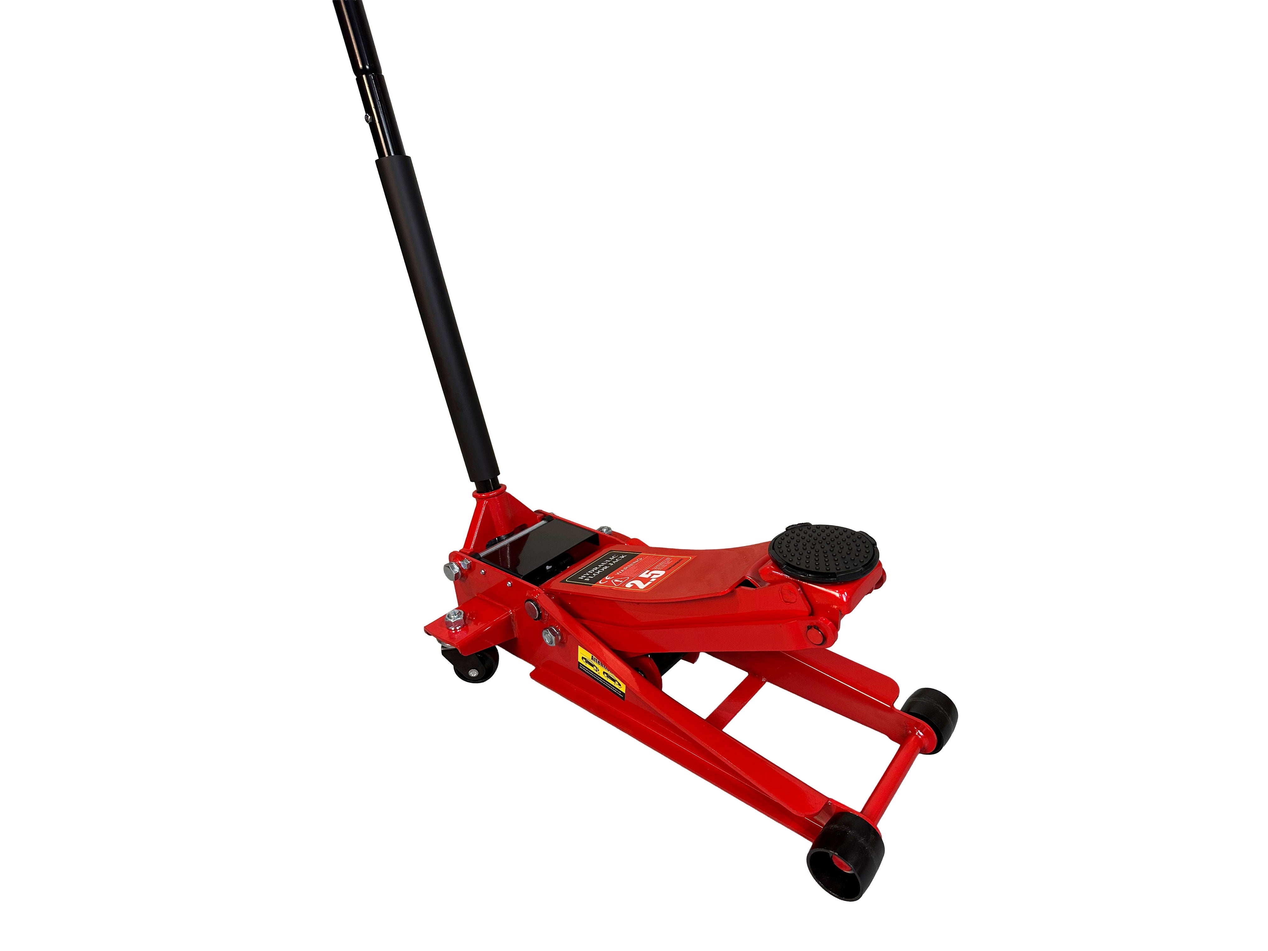 Cric idraulico 2,5t ribassato 67 x 35 x 15 cm a doppio pistone – sollevatore per auto con ruote orientabili a 360°