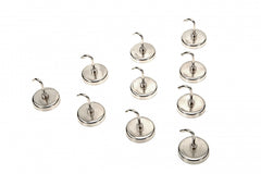 Set di 10 ganci magnetici neri + magneti robusti-potenti con gancio per frigorifero, gancio di crociera extra forte per sospensione, gancio magnetico per tenda, Hbm Olanda