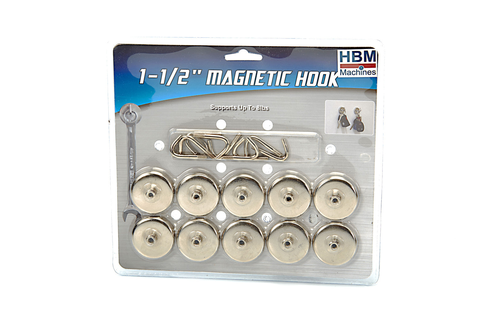 Set di 10 ganci magnetici neri + magneti robusti-potenti con gancio per frigorifero, gancio di crociera extra forte per sospensione, gancio magnetico per tenda, Hbm Olanda
