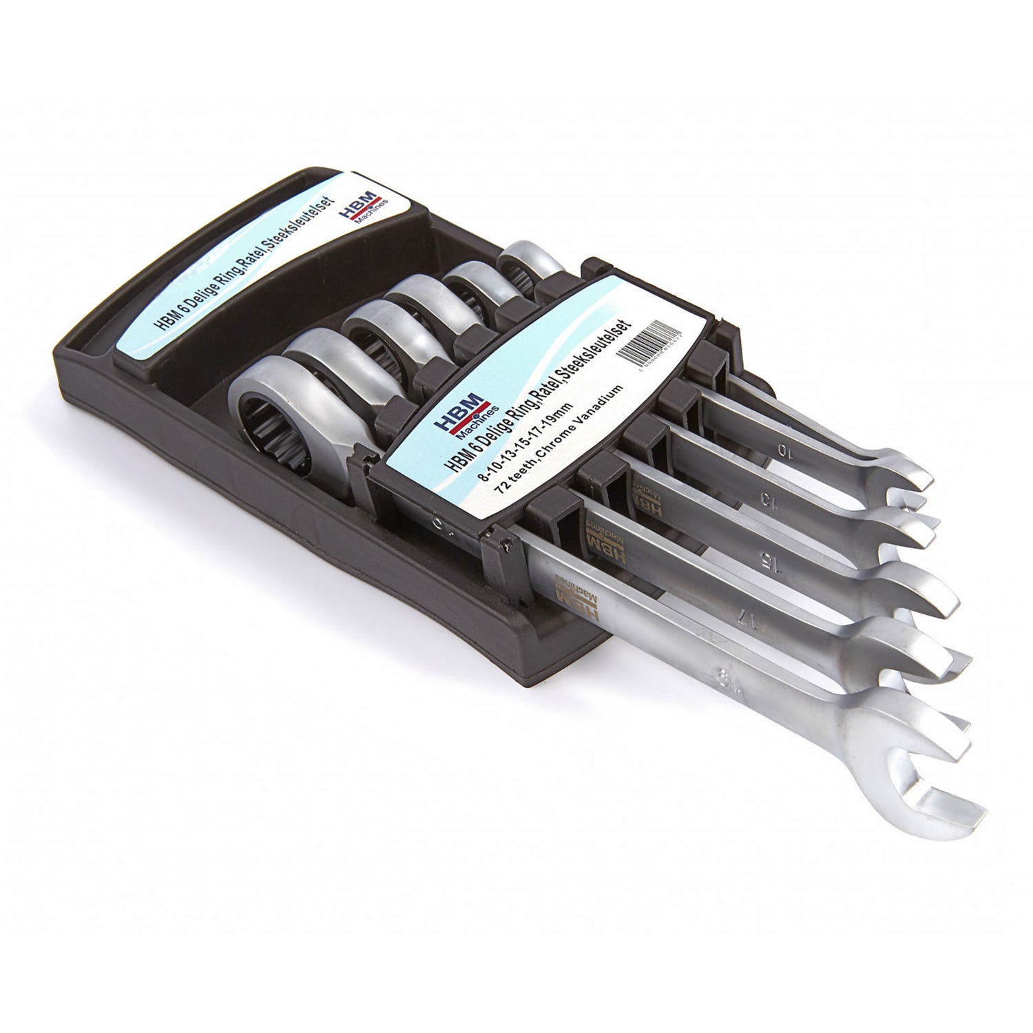 Set di chiavi combinate a cricchetto (8-19mm), HBM
