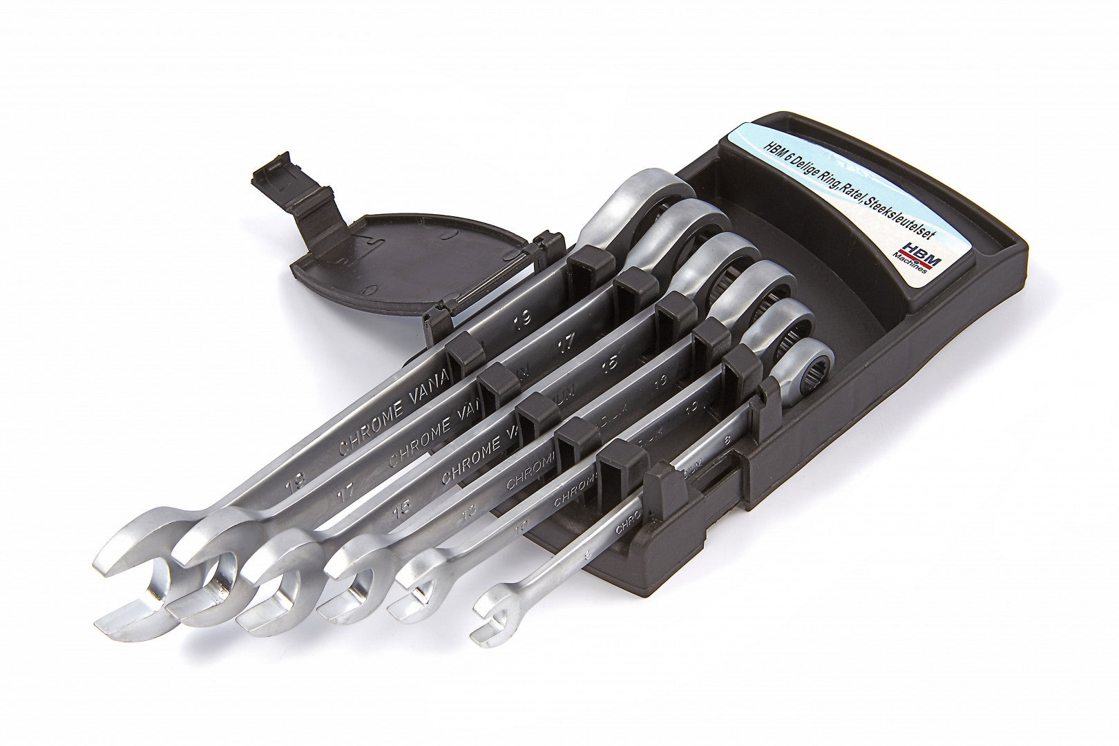 Set di chiavi combinate a cricchetto (8-19mm), HBM