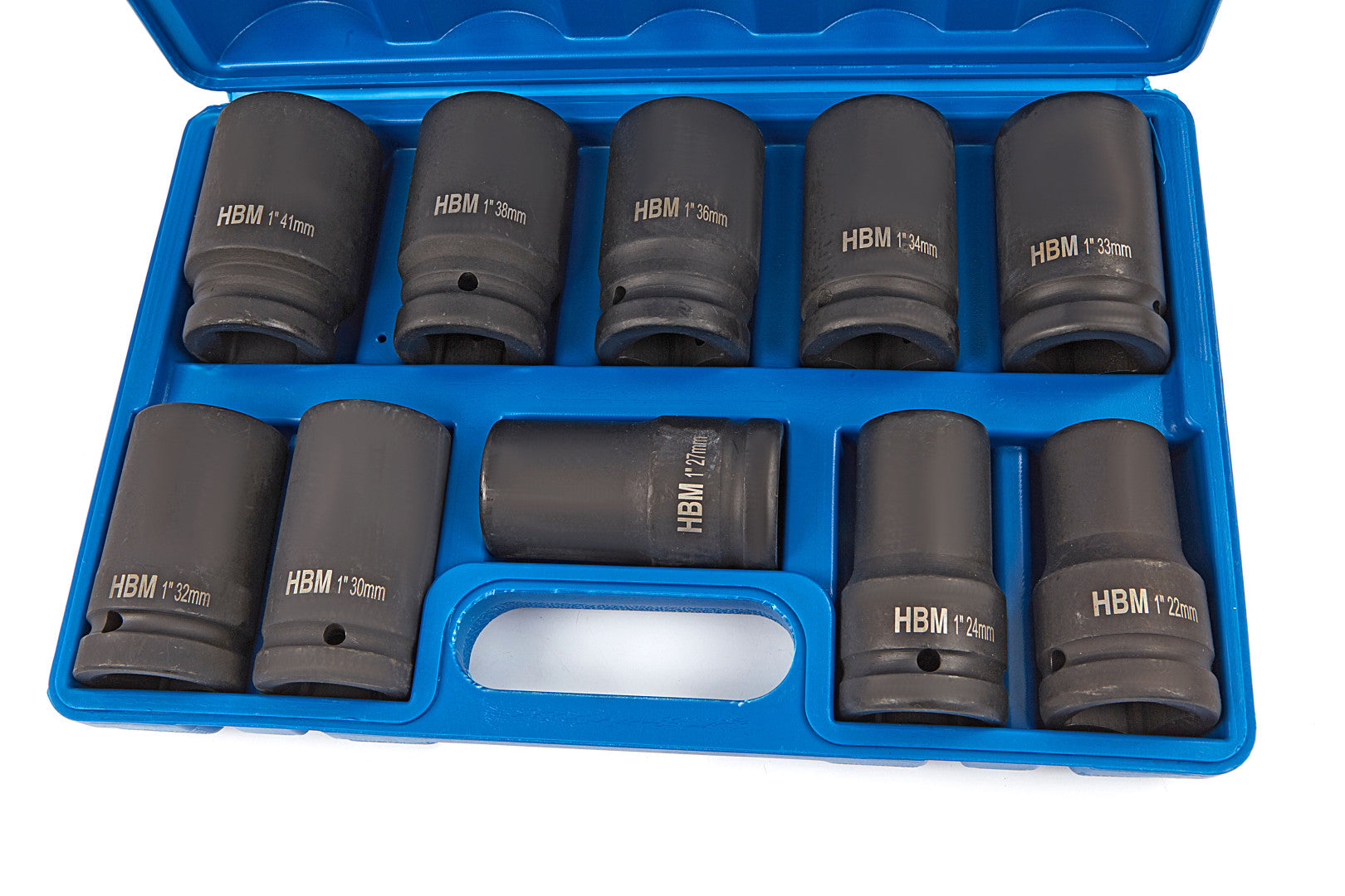 Set bussole a impatto 1" pollice, 22-41 mm bussole-boccole a impulsi profonde 10 pz, per riparazioni auto e cambio gomme