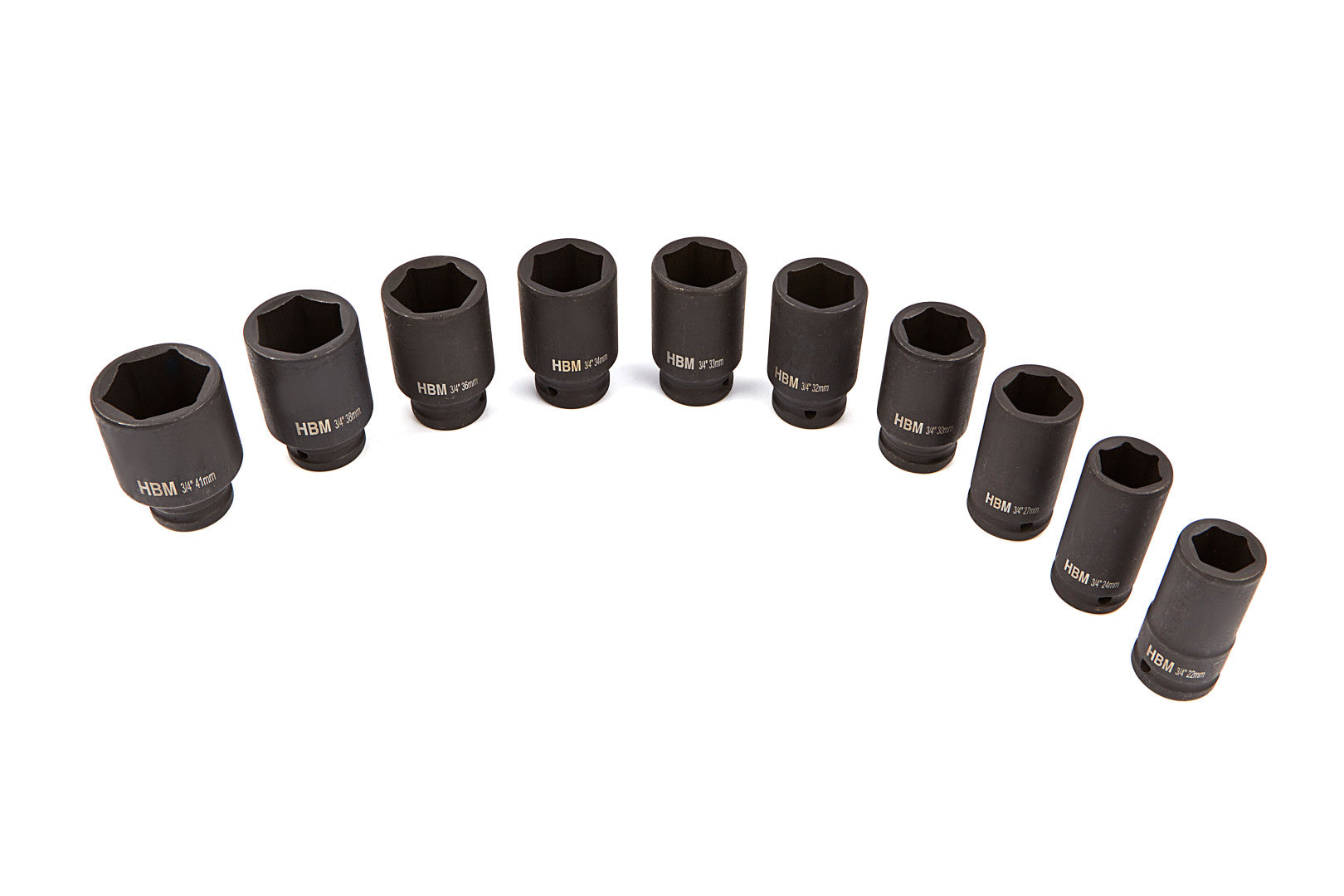 Set bussole a impatto 3/4" pollice, 22-41 mm bussole-boccole a impulsi profonde 10 pz, per riparazioni auto e cambio gomme