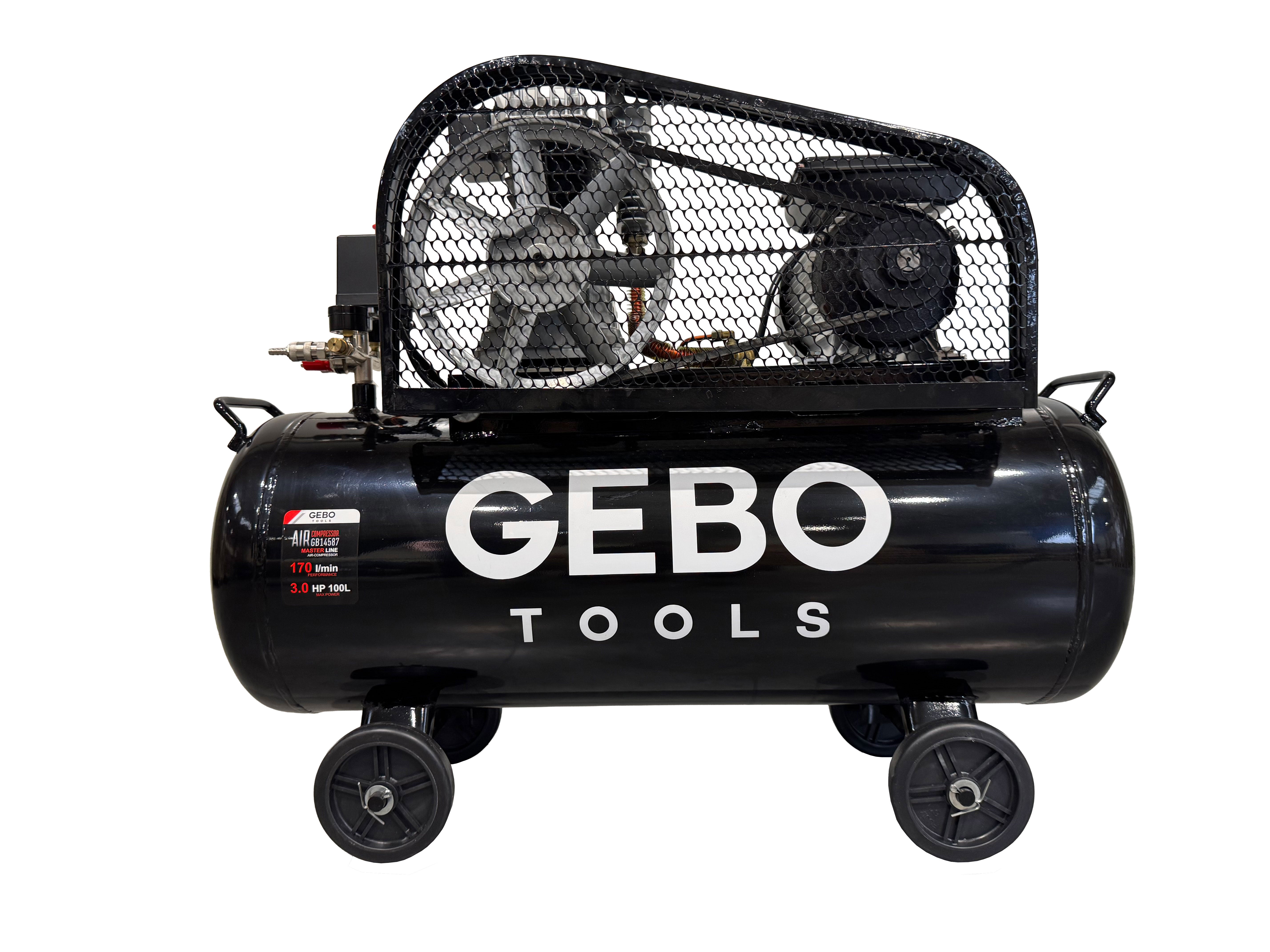 Compressore d'aria da 220 V, gonfiatore per pneumatici, kit di gonfiaggio per pneumatici 100 litri, 3 HP,  8 bar, pompa d'aria fuoristrada per suv, camion,  auto, biciclette, palloni, materassi ad aria, barche gonfiabili, Gebo Tools