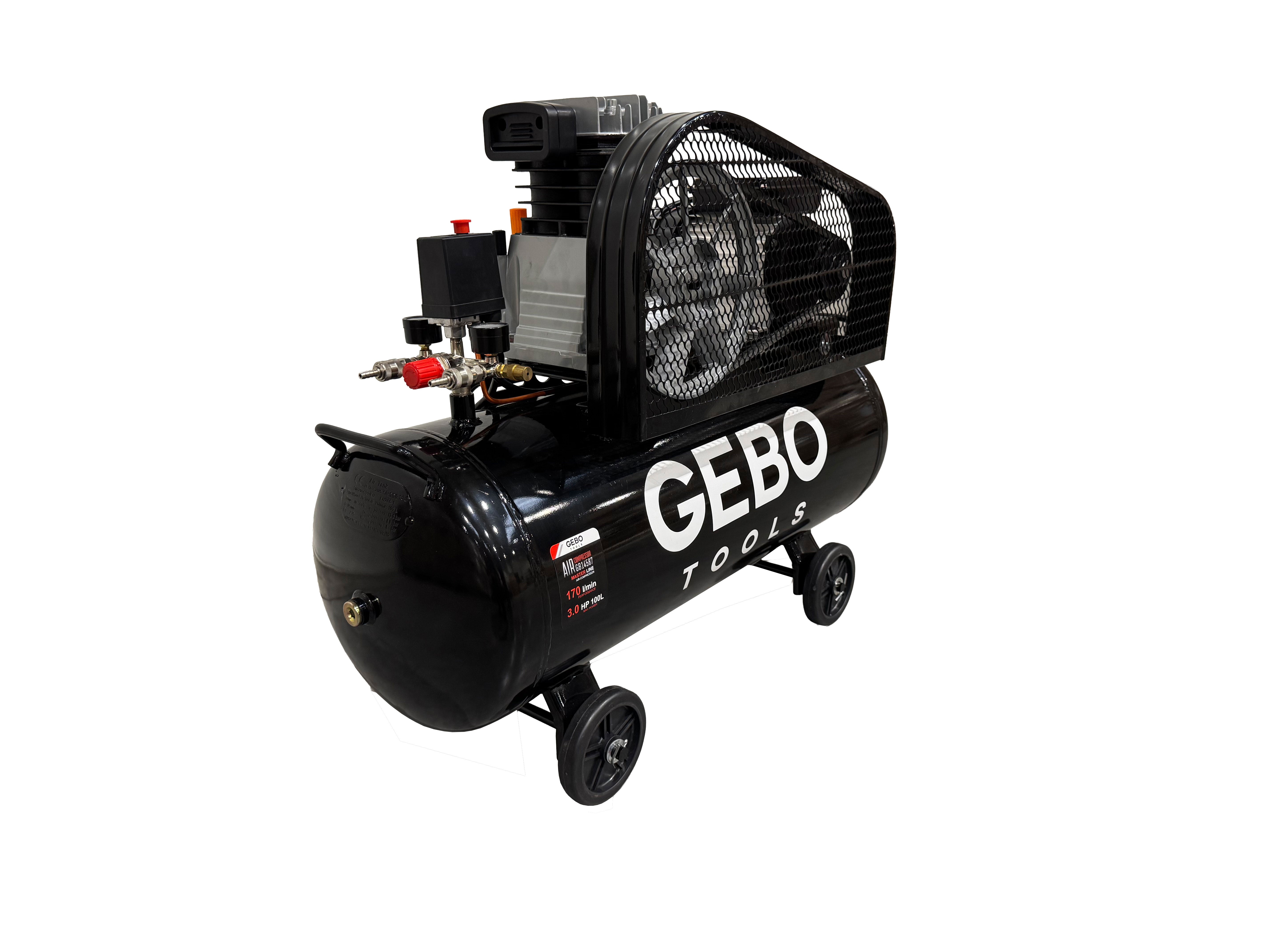 Compressore d'aria da 220 V, gonfiatore per pneumatici, kit di gonfiaggio per pneumatici 100 litri, 3 HP,  8 bar, pompa d'aria fuoristrada per suv, camion,  auto, biciclette, palloni, materassi ad aria, barche gonfiabili, Gebo Tools