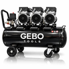 Compressore aria 220 V - compressore silenziato 8 bar - con capacità del serbatoio di 70 litri - senza olio, oil free - per utensili pneumatici, Gebo Tools