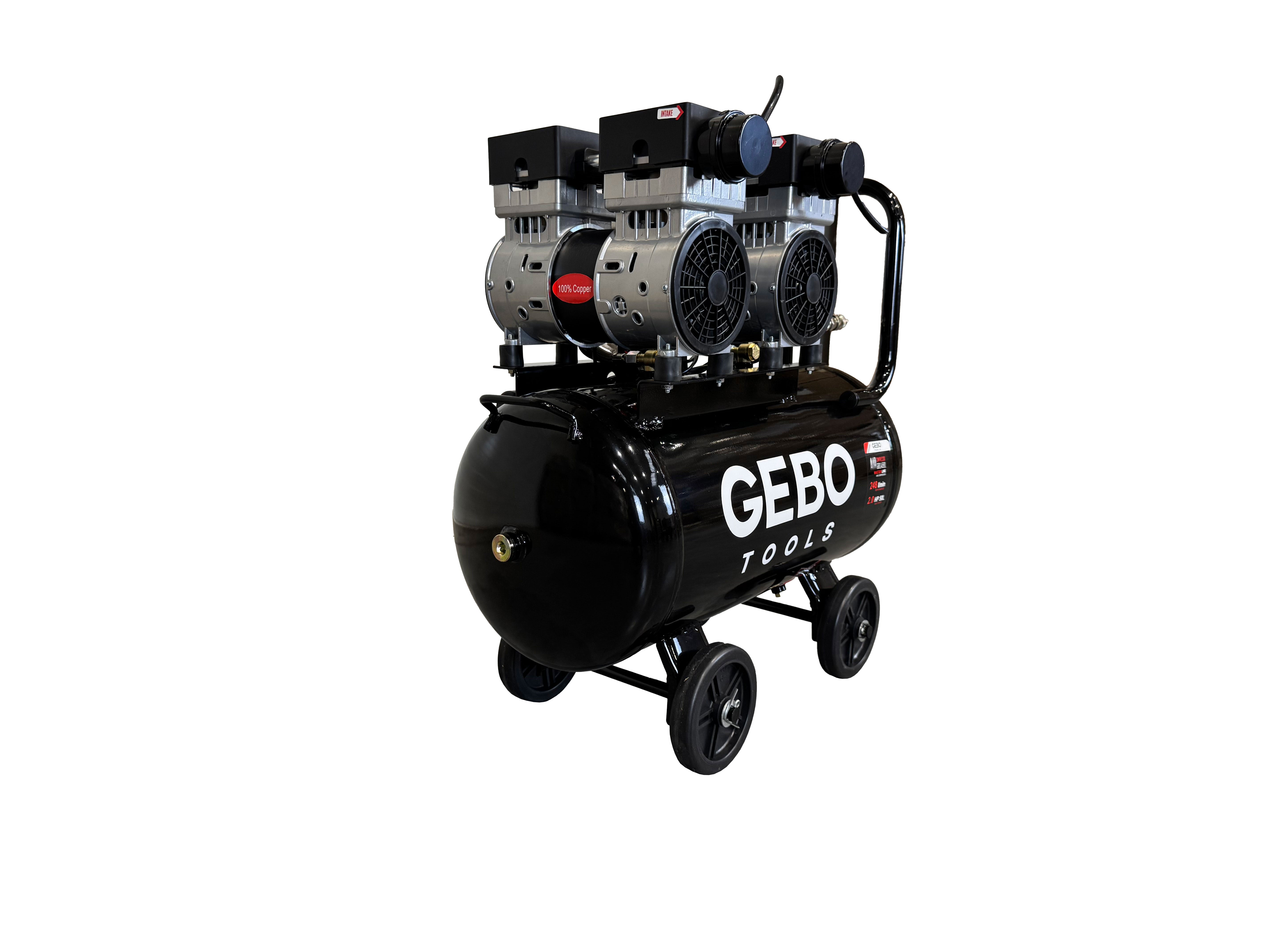 Compressore aria silenziato - con capacità del serbatoio di 50 litri - senza olio, oil free - per utensili pneumatici, Gebo Tools
