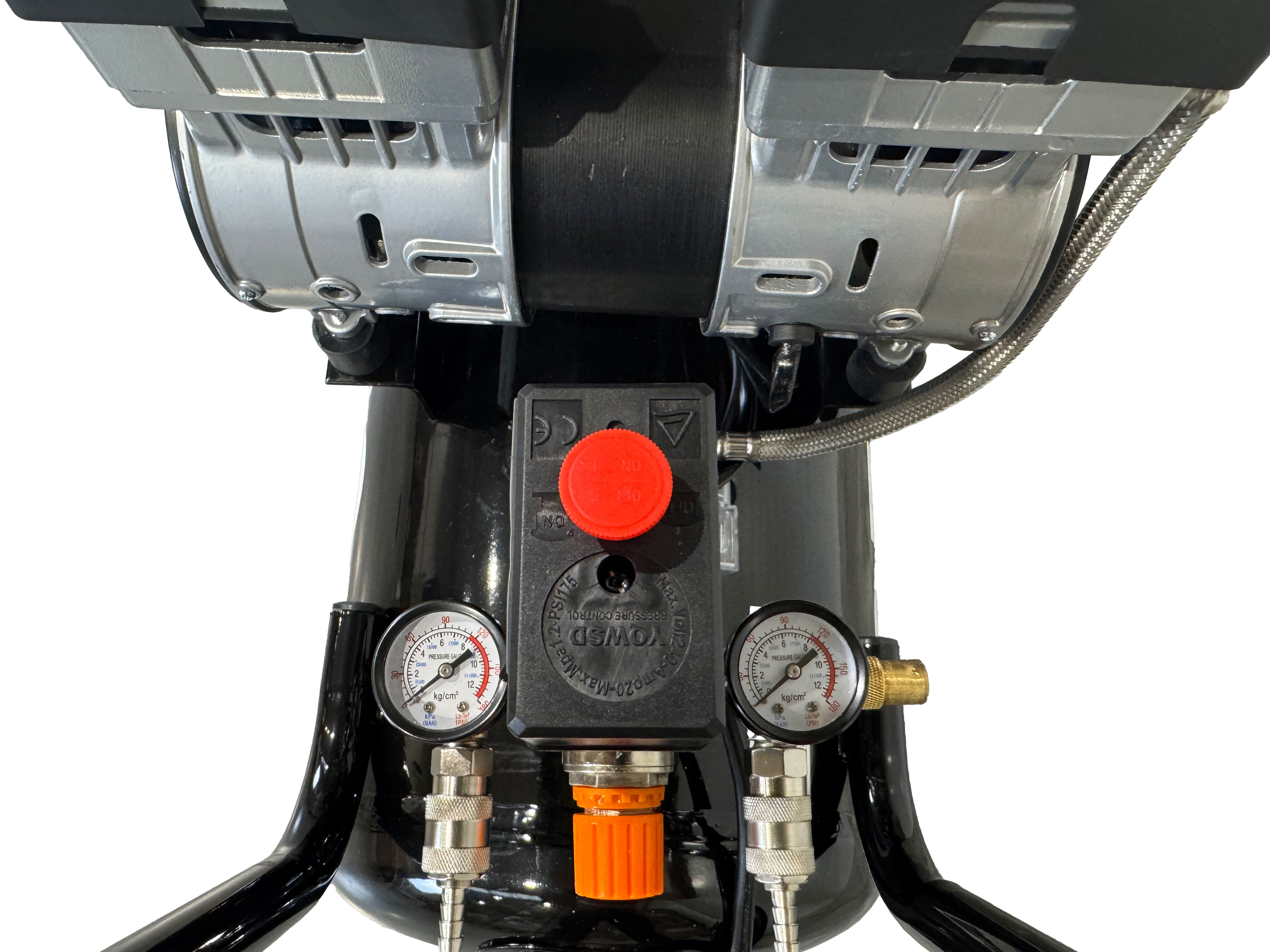 Compressore aria silenziato - con capacità del serbatoio di 50 litri - senza olio, oil free - per utensili pneumatici, Gebo Tools