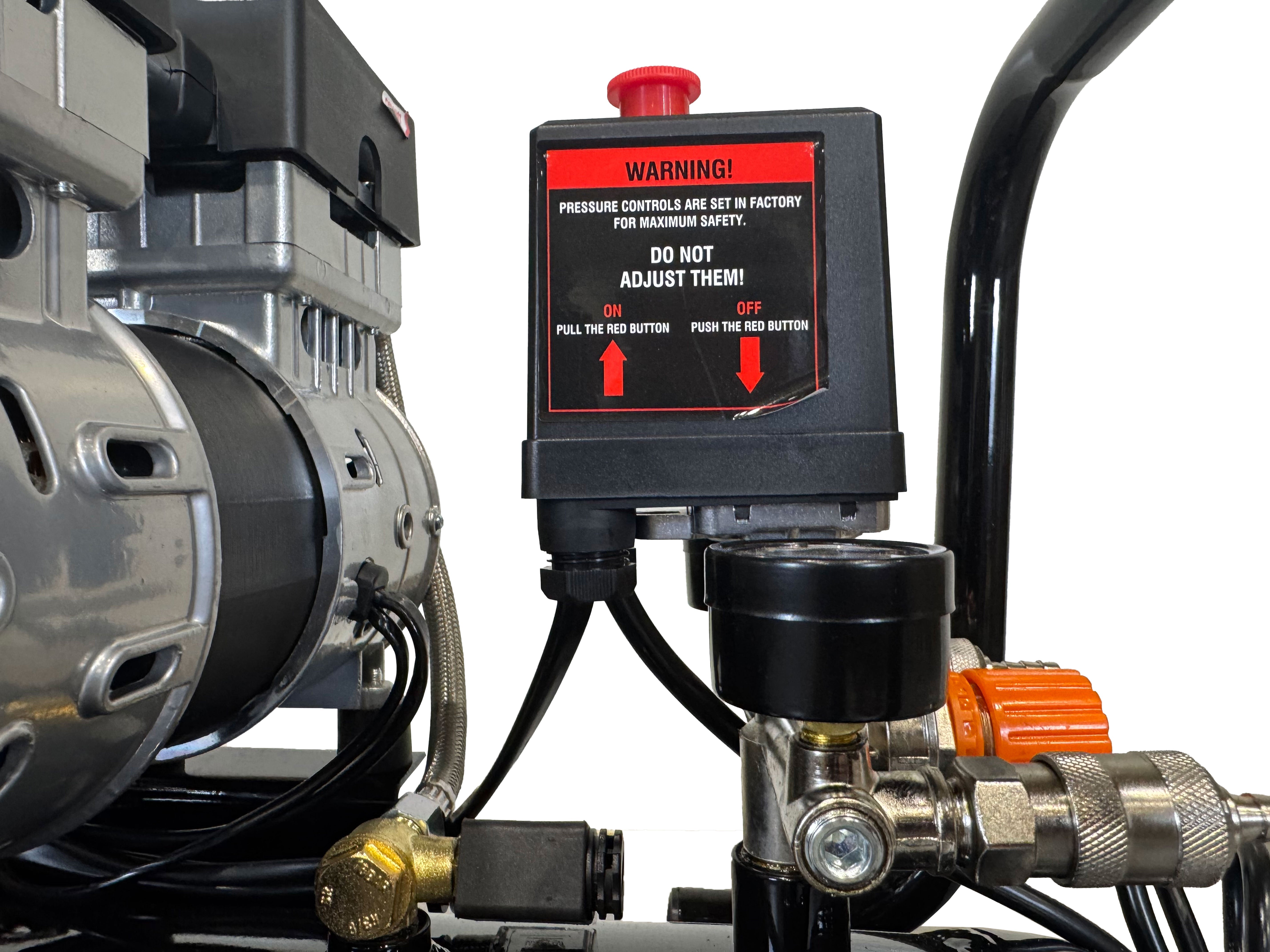 Compressore aria silenziato - con capacità del serbatoio di 50 litri - senza olio, oil free - per utensili pneumatici, Gebo Tools