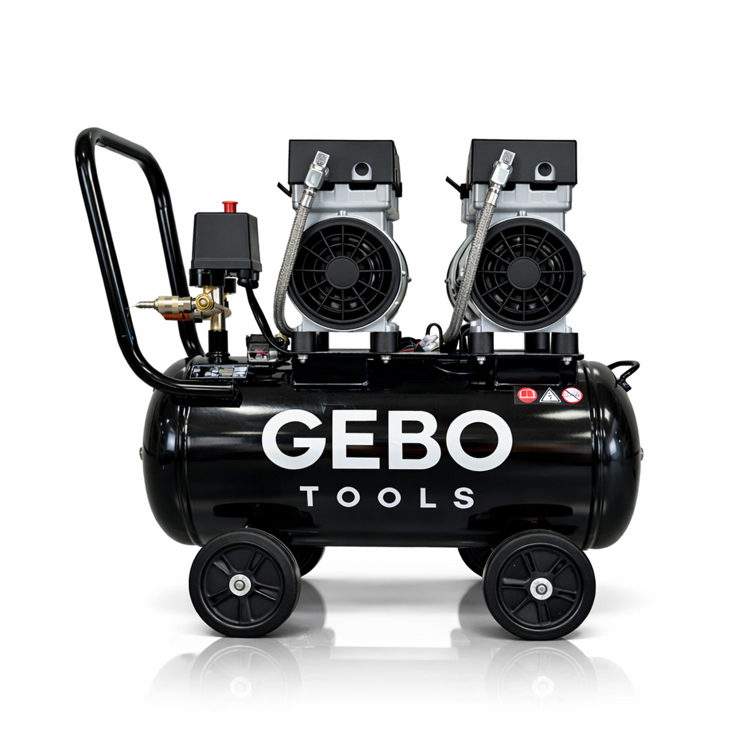 Compressore aria silenziato - con capacità del serbatoio di 50 litri - senza olio, oil free - per utensili pneumatici, Gebo Tools