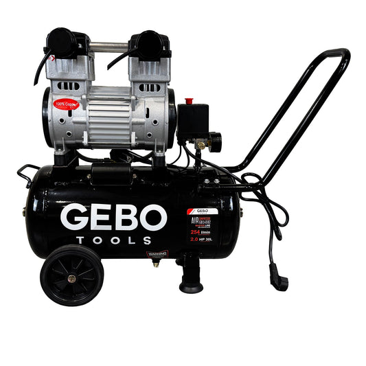 Compressore aria silenziato - con capacità del serbatoio di 30 litri - senza olio, oil free - per utensili pneumatici, Gebo Tools