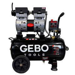 Compressore aria silenziato - con capacità del serbatoio di 24 litri - senza olio, oil free - per utensili pneumatici, Gebo Tools