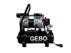 Compressore aria silenziato - con capacità del serbatoio di 9 litri - senza olio, oil free - per utensili pneumatici, Gebo Tools