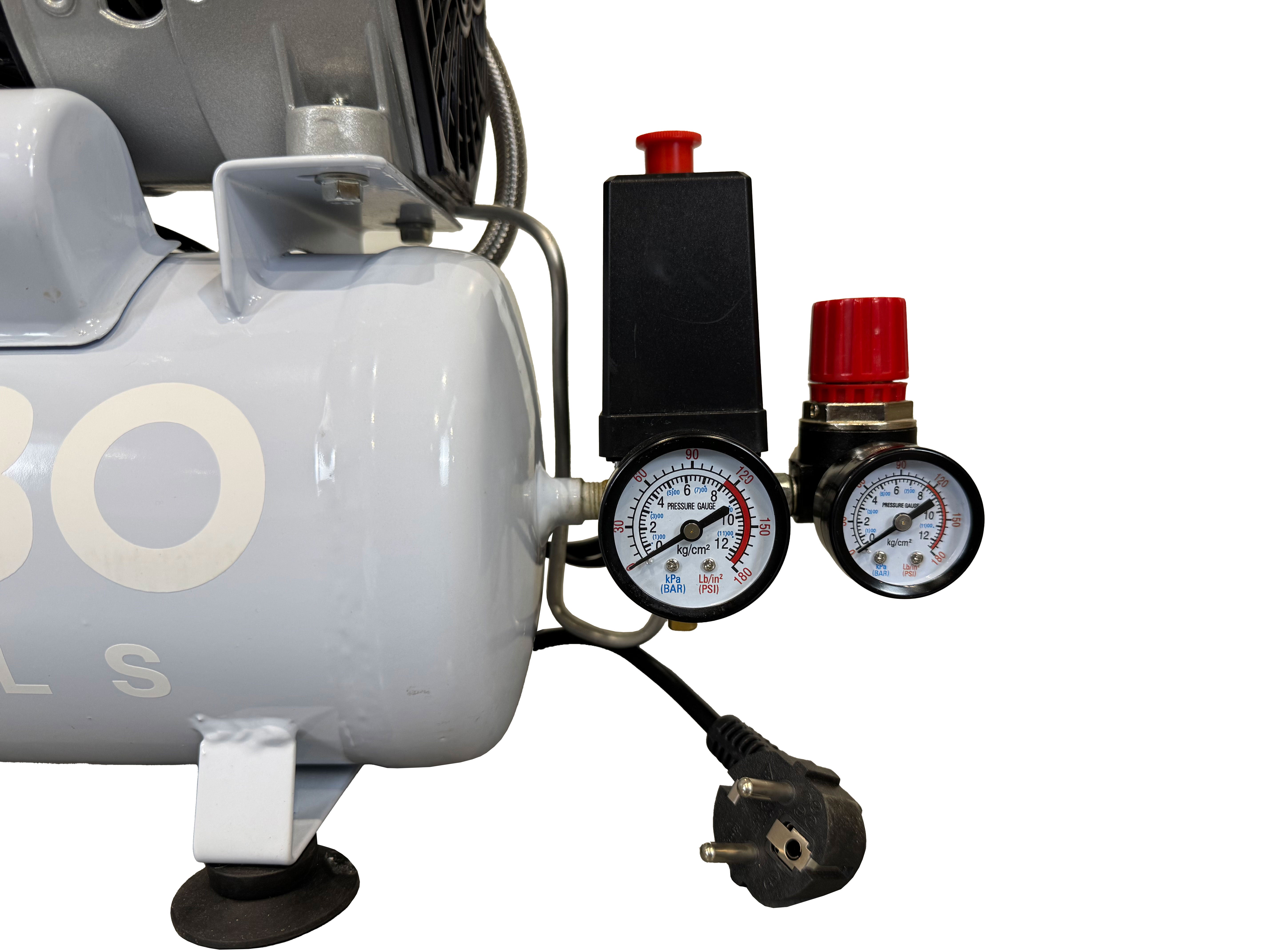 Compressore aria silenziato - con capacità del serbatoio di 6 litri - senza olio, oil free - per utensili pneumatici, Gebo Tools