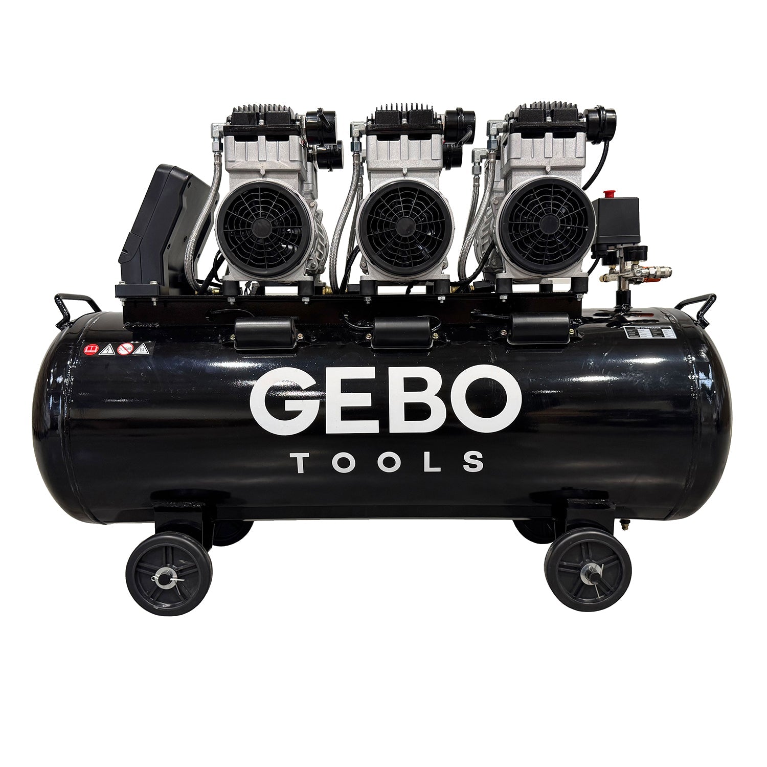 Compressore aria silenziato - con capacità del serbatoio di 150 litri - senza olio, oil free - per utensili pneumatici, Gebo Tools