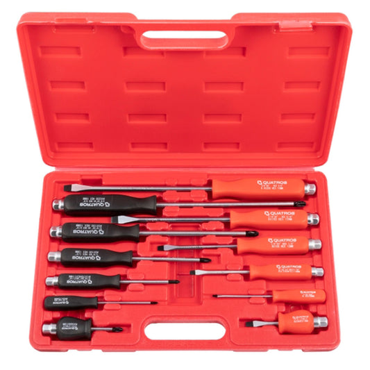 Set di 12 cacciaviti da elettricista lunghi, corti, meccanica di precisione, acciaio Cr-Mo-V, PH