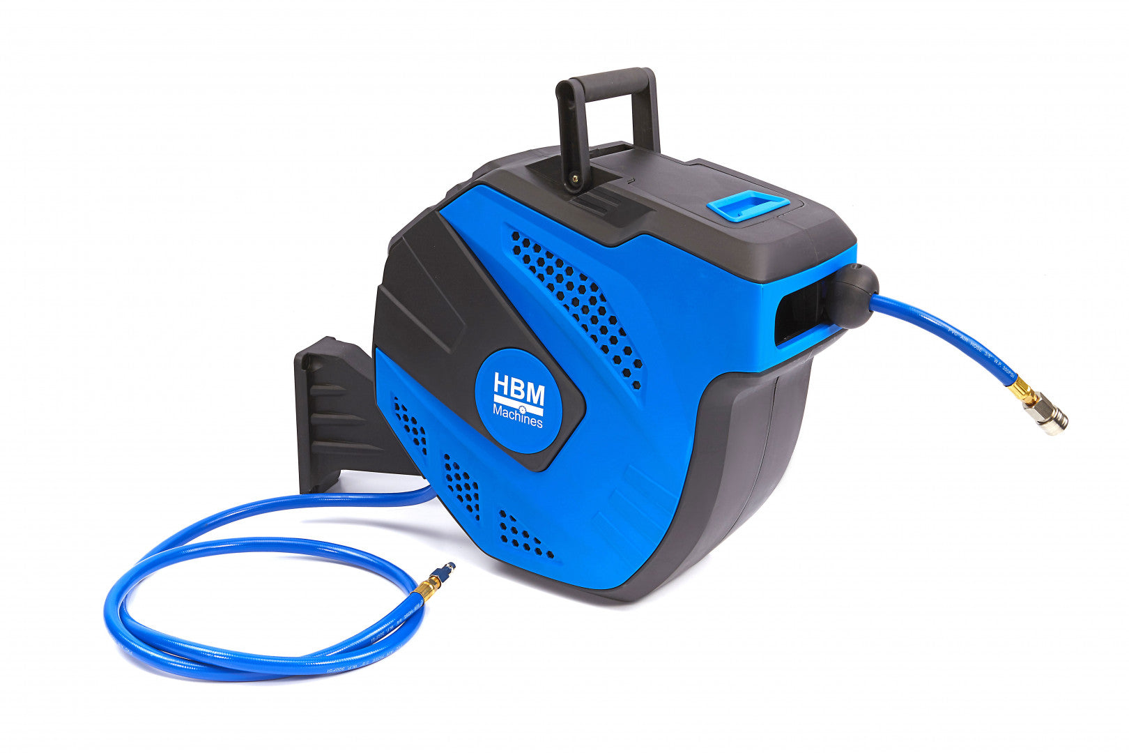 Avvolgitubo per aria compressa sistema blocco automatico con fissaggio a parete muro 20 m × 10 mm HBM Olanda