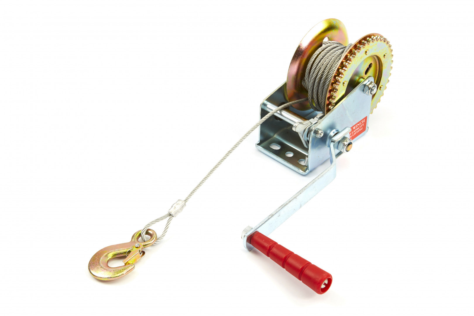 Verricello manuale, portata max 500 kg, cavo in acciaio da 10 m, ideale per traino auto