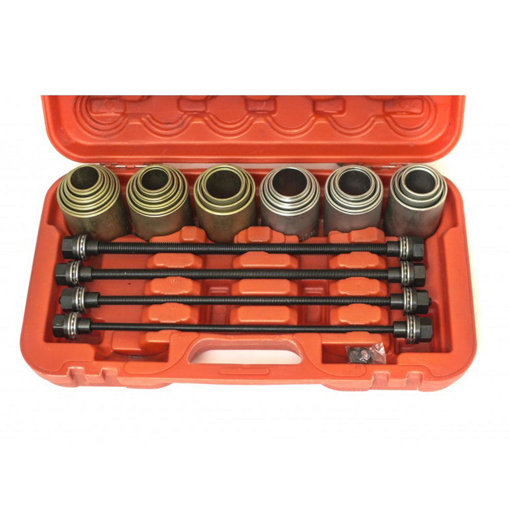 Estrattori set per montaggio smontaggio cuscinetti ruota e boccole, utensili per espulsione cuscinetti assiali, 26 pezzi