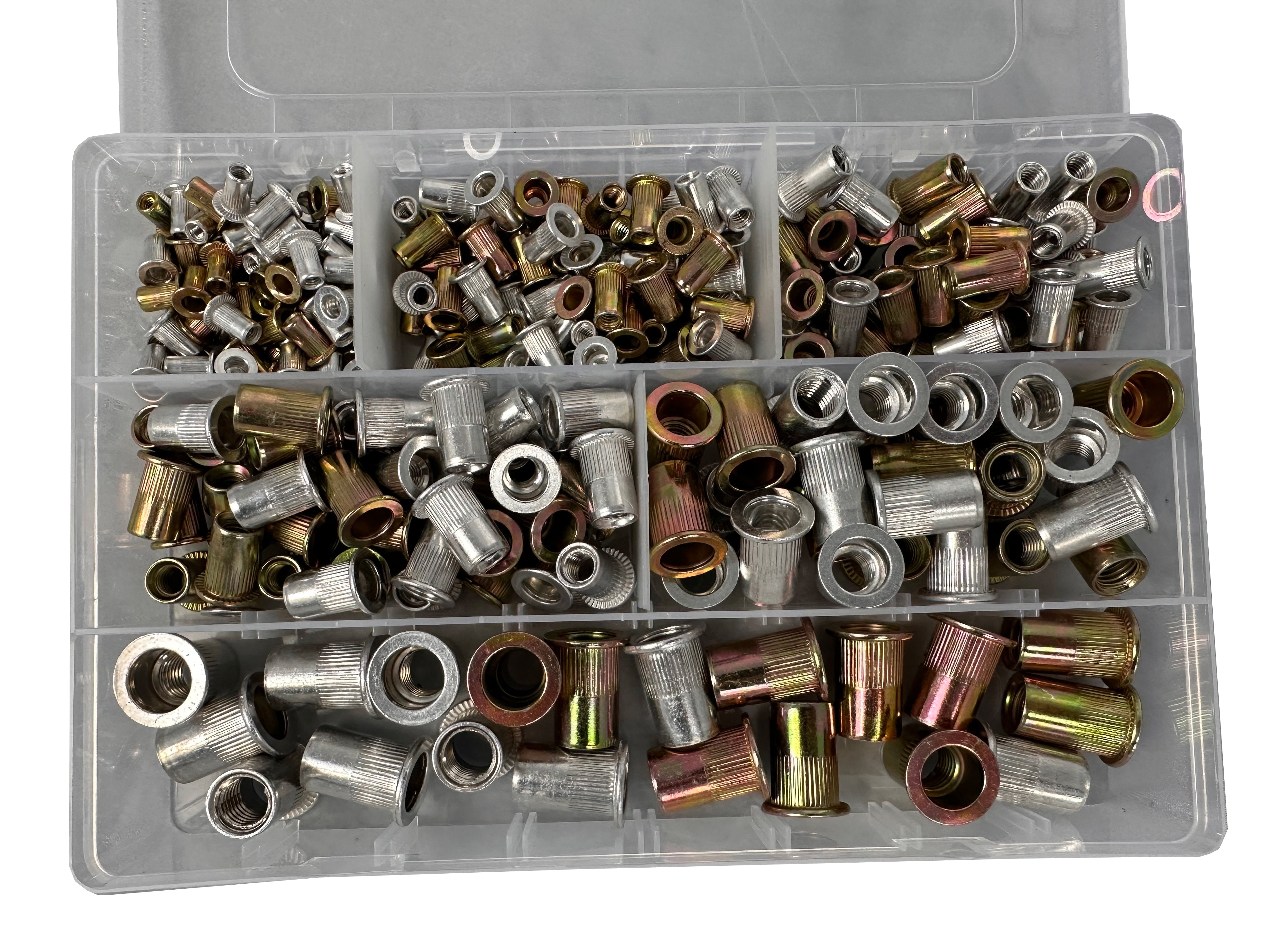 Rivetti filettati, rivetto dadi di assortimento, dado per inserti, dado rivetto - M3-M10 300 pezzi, Gebo Tools