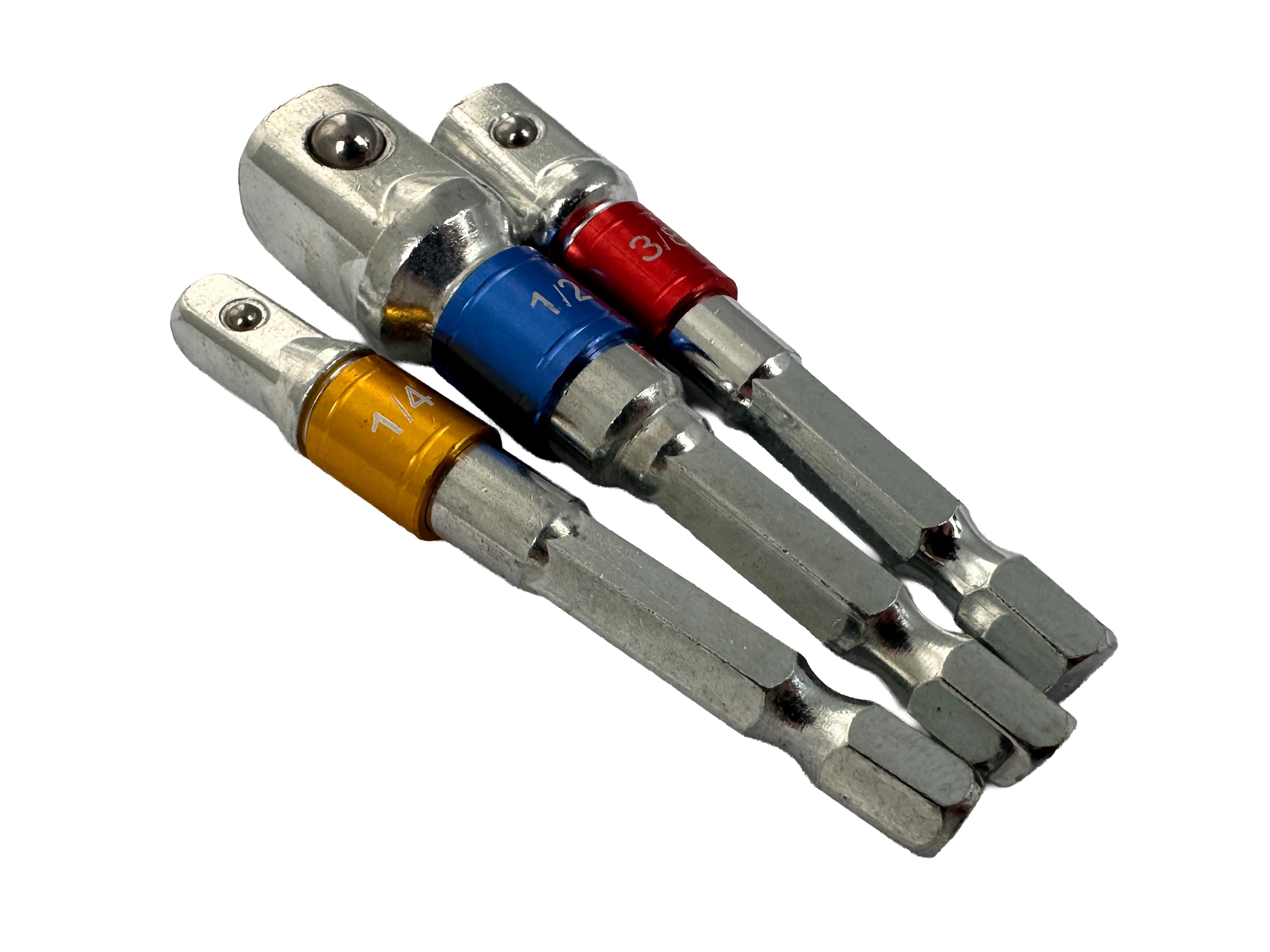 Kit di 3 adattatori trapano esagonale, adattatore presa per 1/4", 3/8", 1/2", Gebo Tools