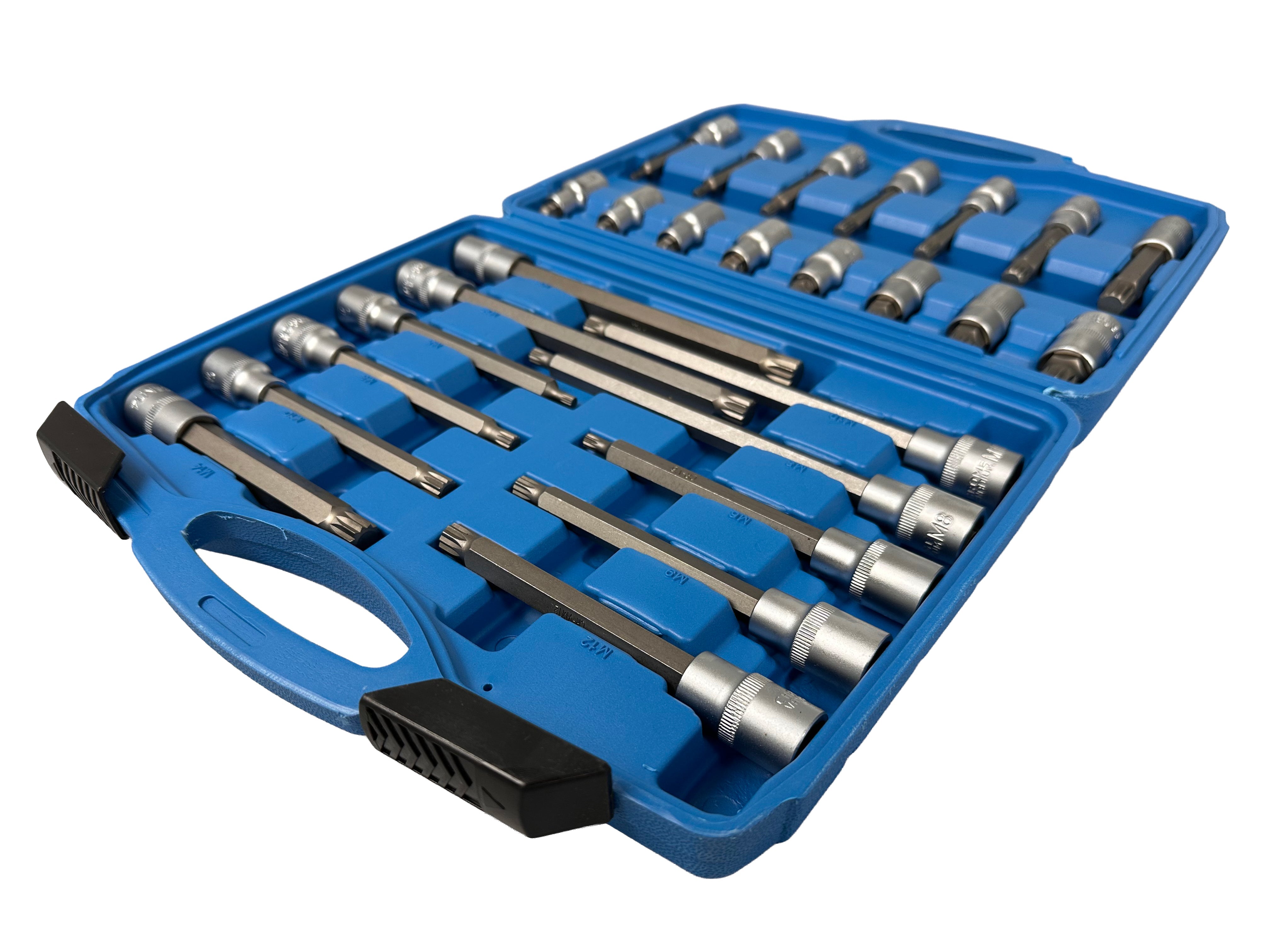 Set inserti XZN (M SPLINE) 1/2" per uso auto, set chiavi con inserto XZN ,kit punte spline ,22 pezzi Gebo Tools