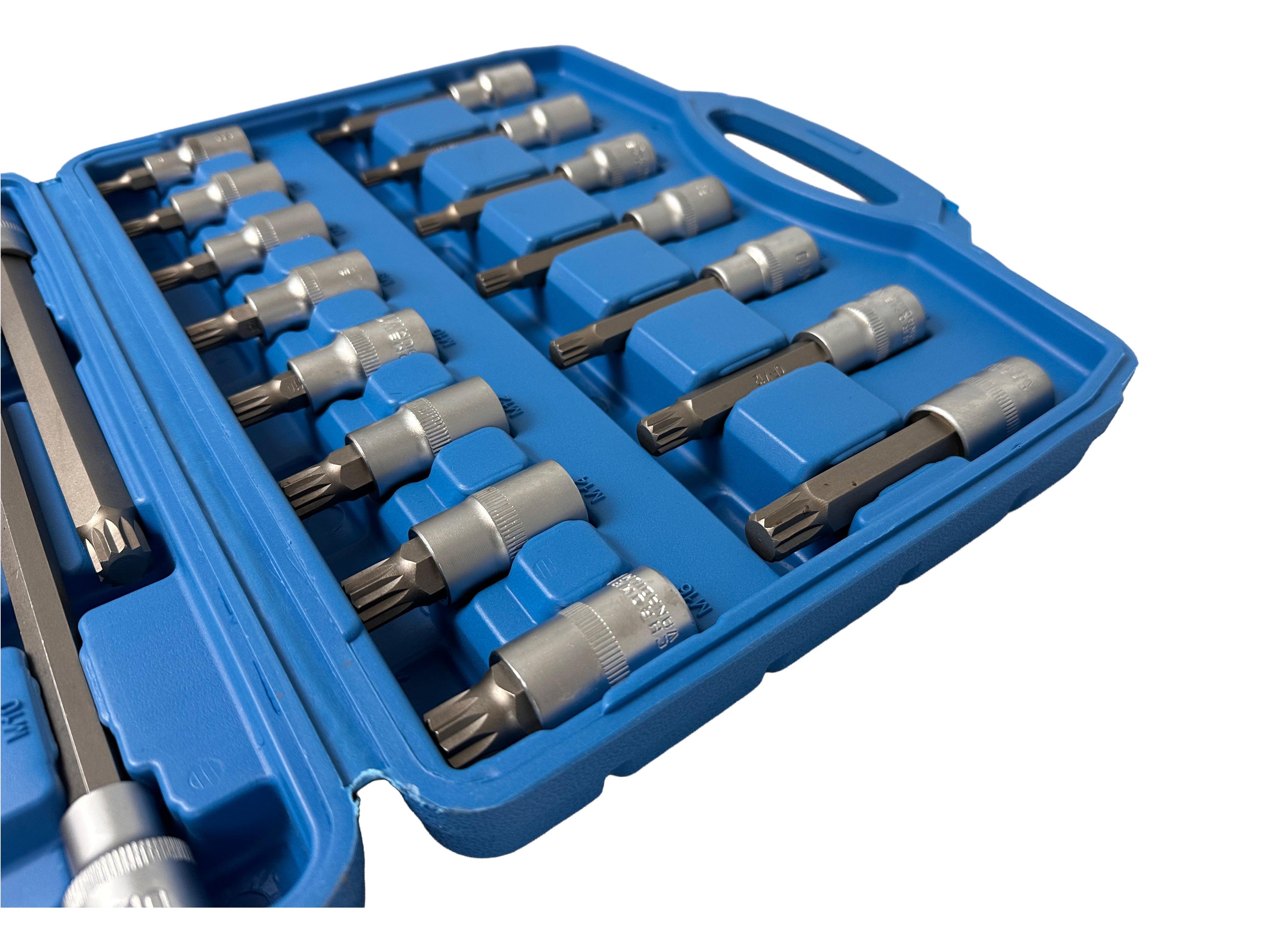 Set inserti XZN (M SPLINE) 1/2" per uso auto, set chiavi con inserto XZN ,kit punte spline ,22 pezzi Gebo Tools