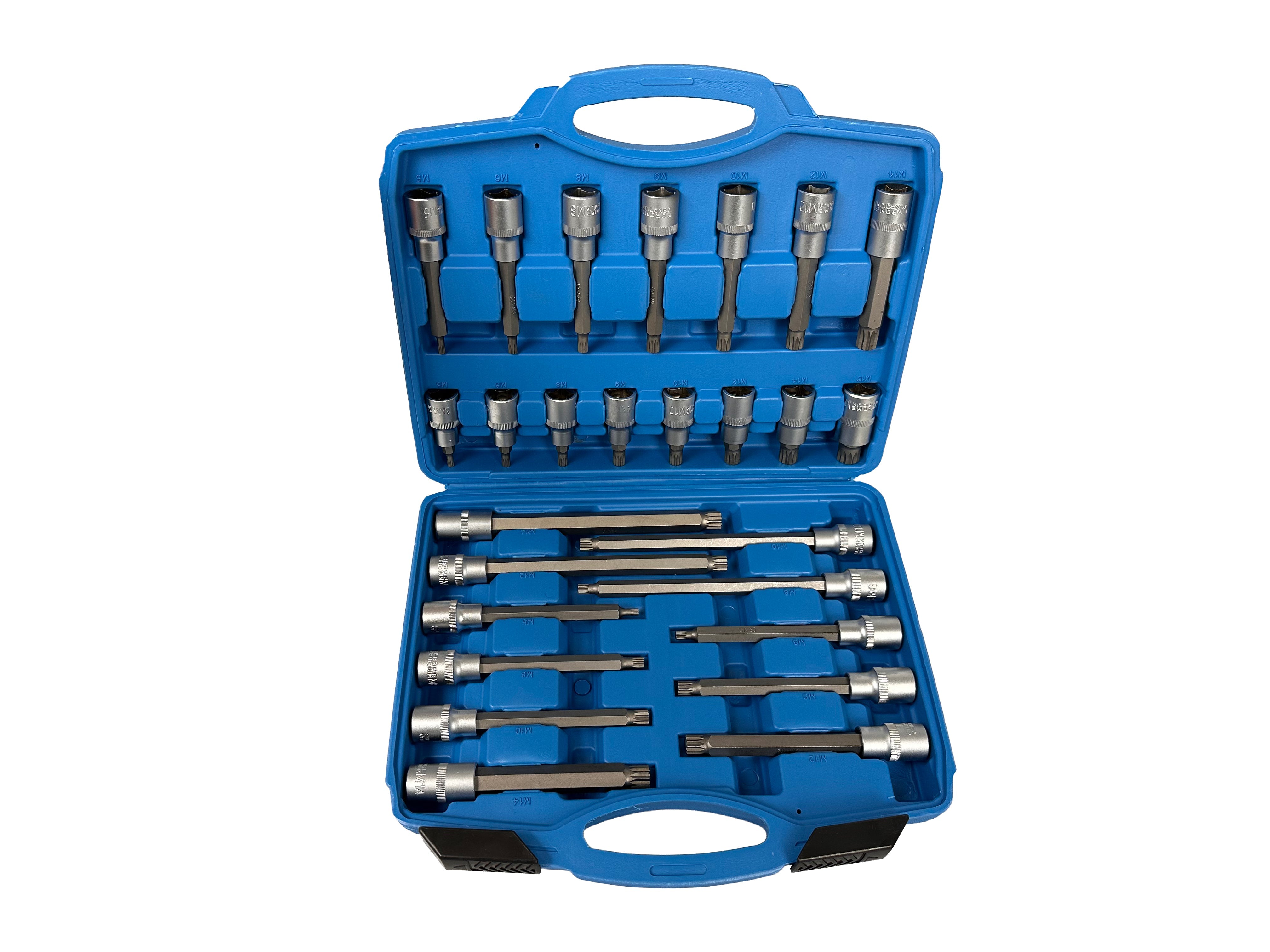 Set inserti XZN (M SPLINE) 1/2" per uso auto, set chiavi con inserto XZN ,kit punte spline ,22 pezzi Gebo Tools