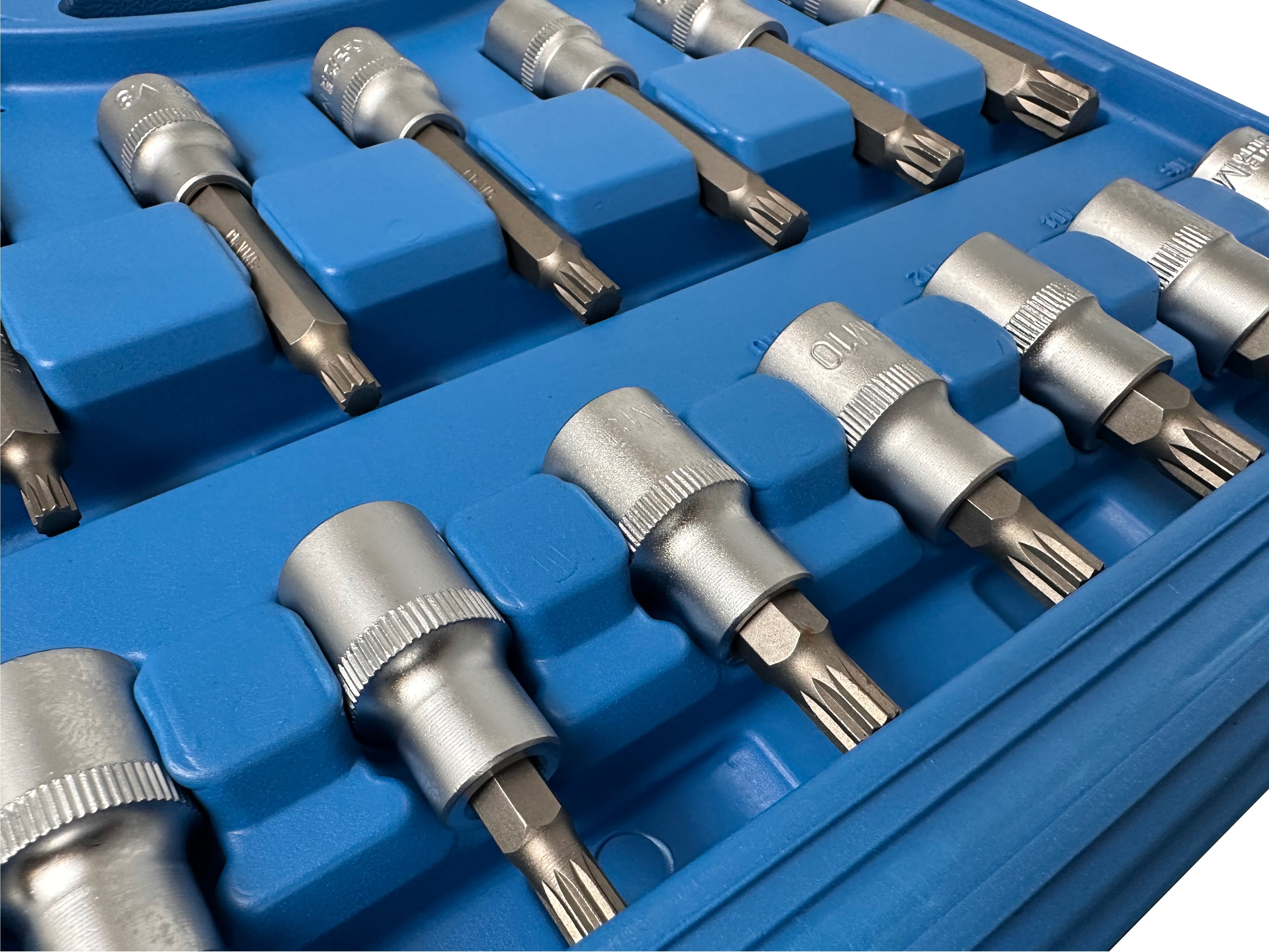 Set inserti XZN (M SPLINE) 1/2" per uso auto, set chiavi con inserto XZN ,kit punte spline ,22 pezzi Gebo Tools