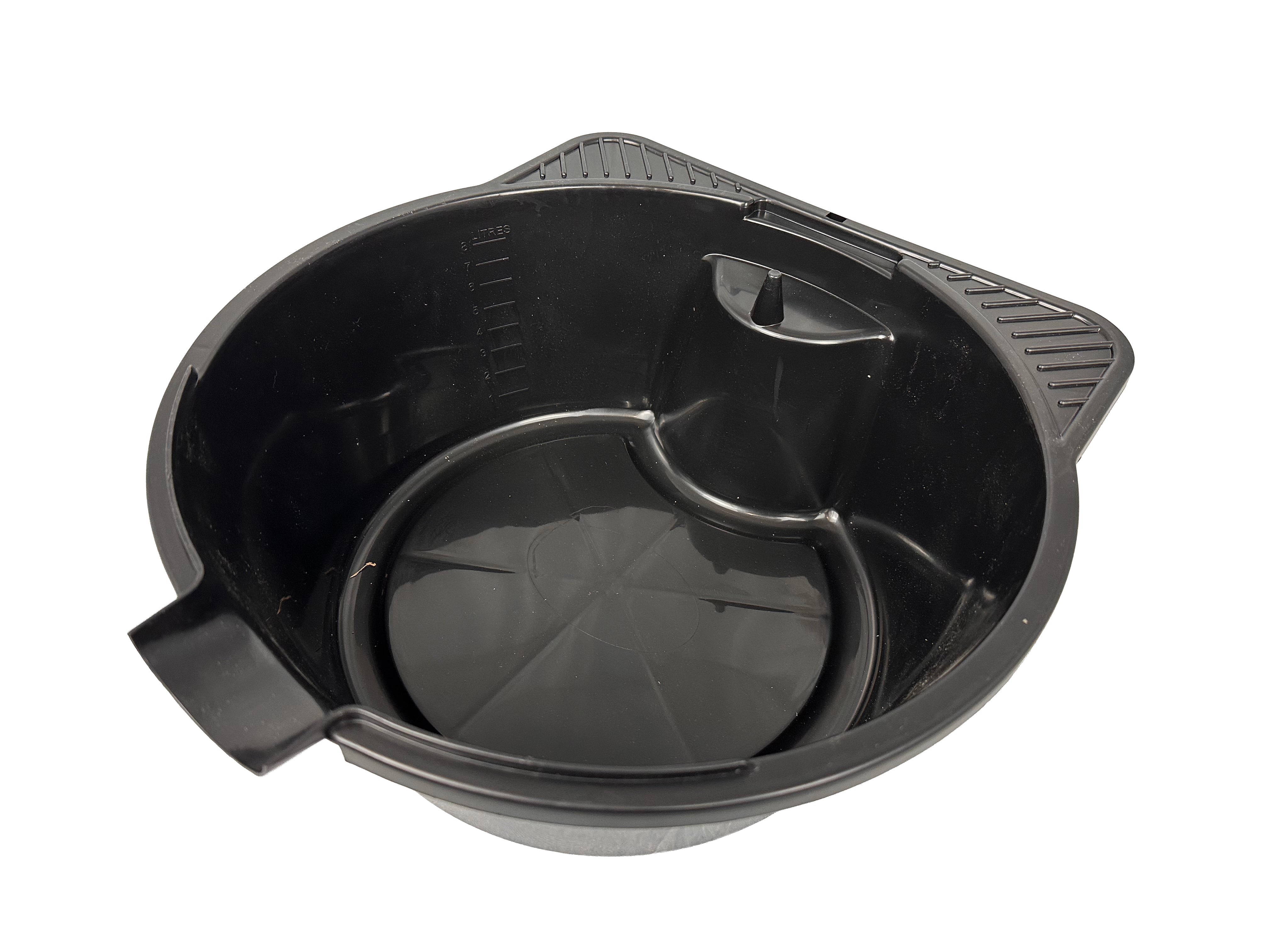 Vaschetta recupero liquidi professionale per cambio olio esausto per auto, vaschetta di raccolta universale multiuso, officina, bacinella raccolta, 8 l Gebo Tools