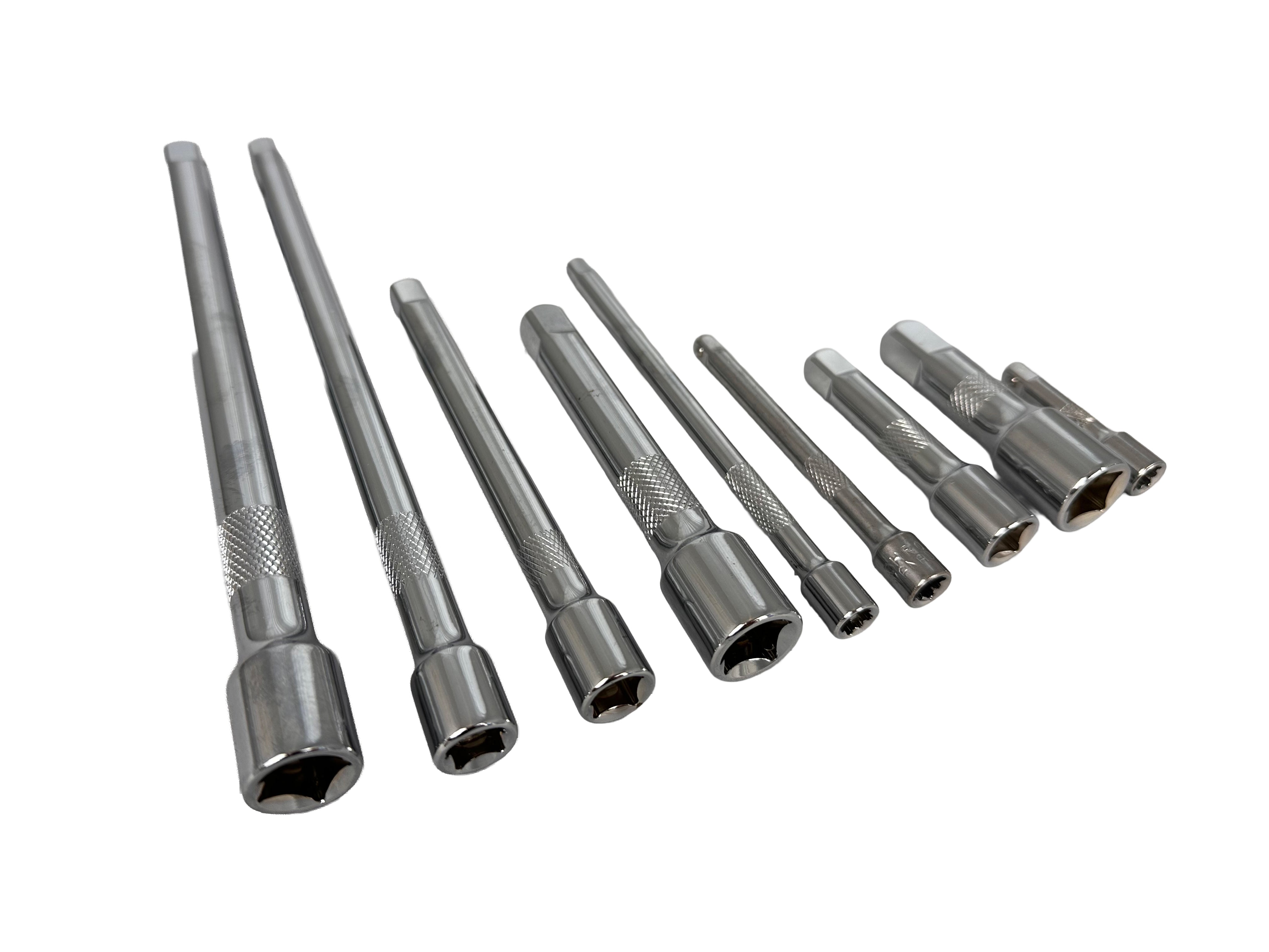 Set di prolunghe per chiave a bussola, a cricchetto estensioni, adattatore, giunto cardanico, raccordi per auto e industriali, 9 pezzi Gebo Tools