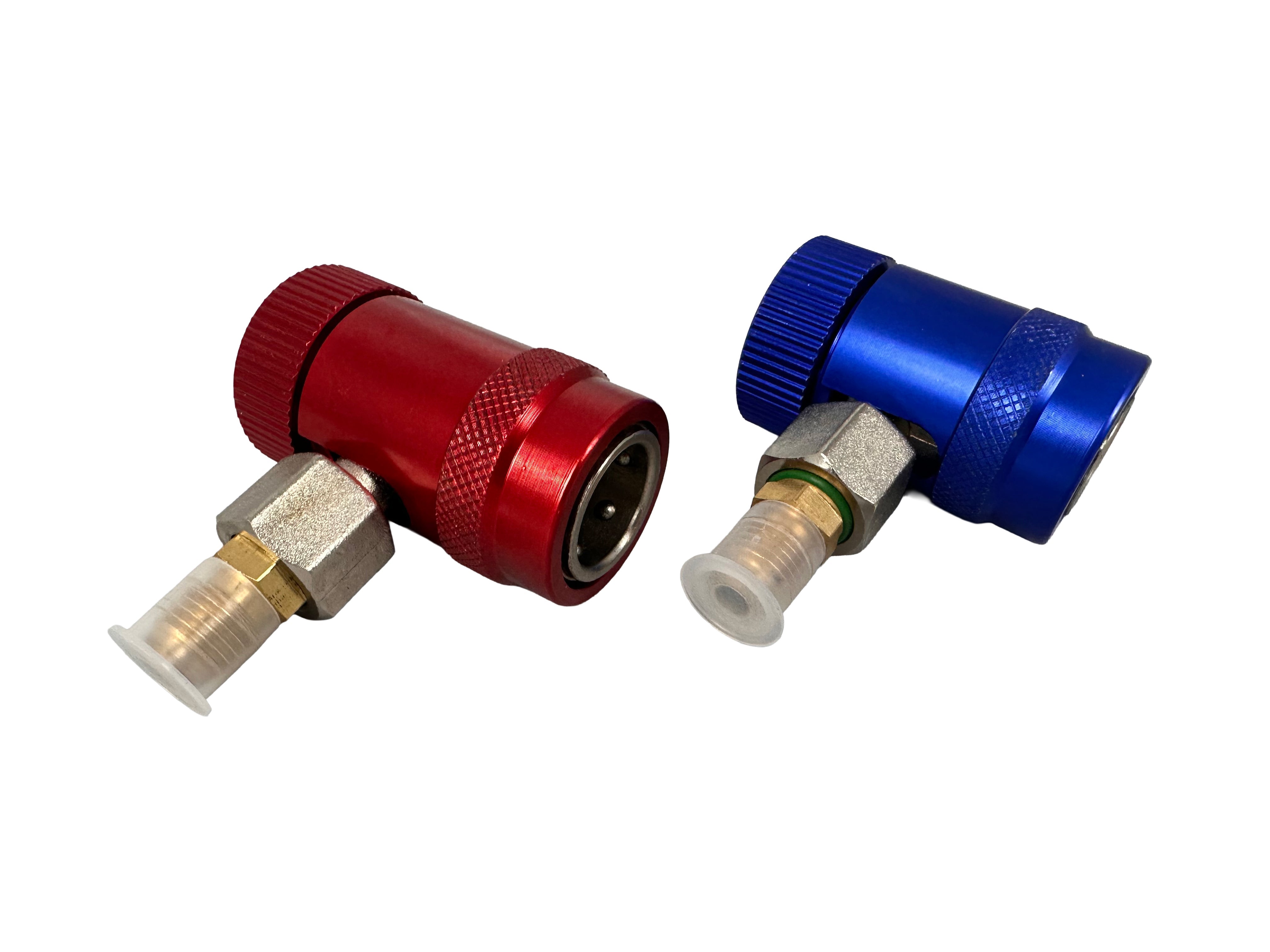 Attacco rapido 90° alta pressione con rubinetto gas, attacco rapido AC R1234YF regolabile raccordi di ricarica CA collegare l'adattatore, kit di conversione aria condizionata per auto HVAC, Gebo Tools