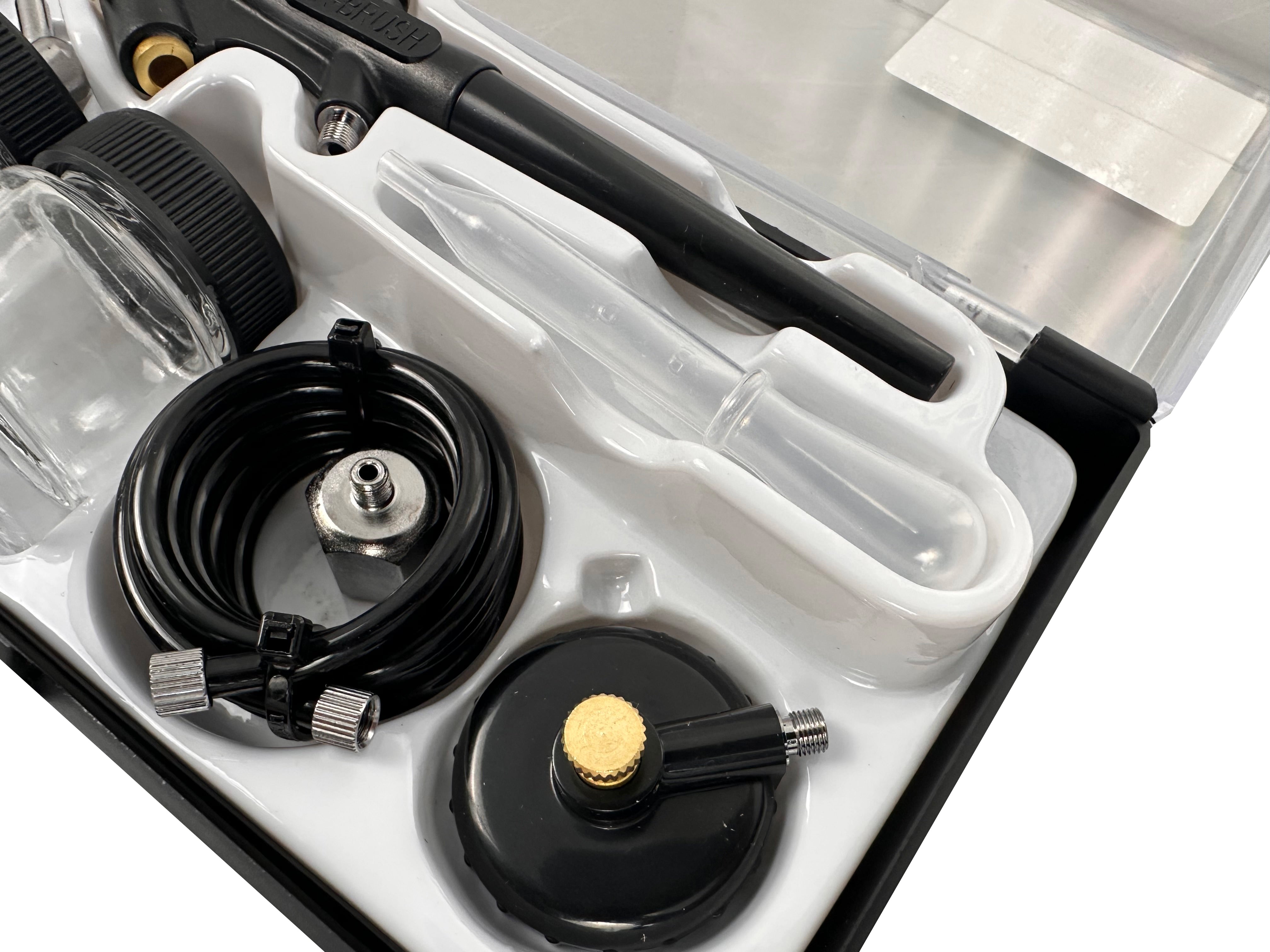 Kit aerografo con compressore d'aria per hobby e artigianato arte delle unghie per decorare torte, cosmetici, grafica e così via, 6 pezzi BD138 Gebo Tools