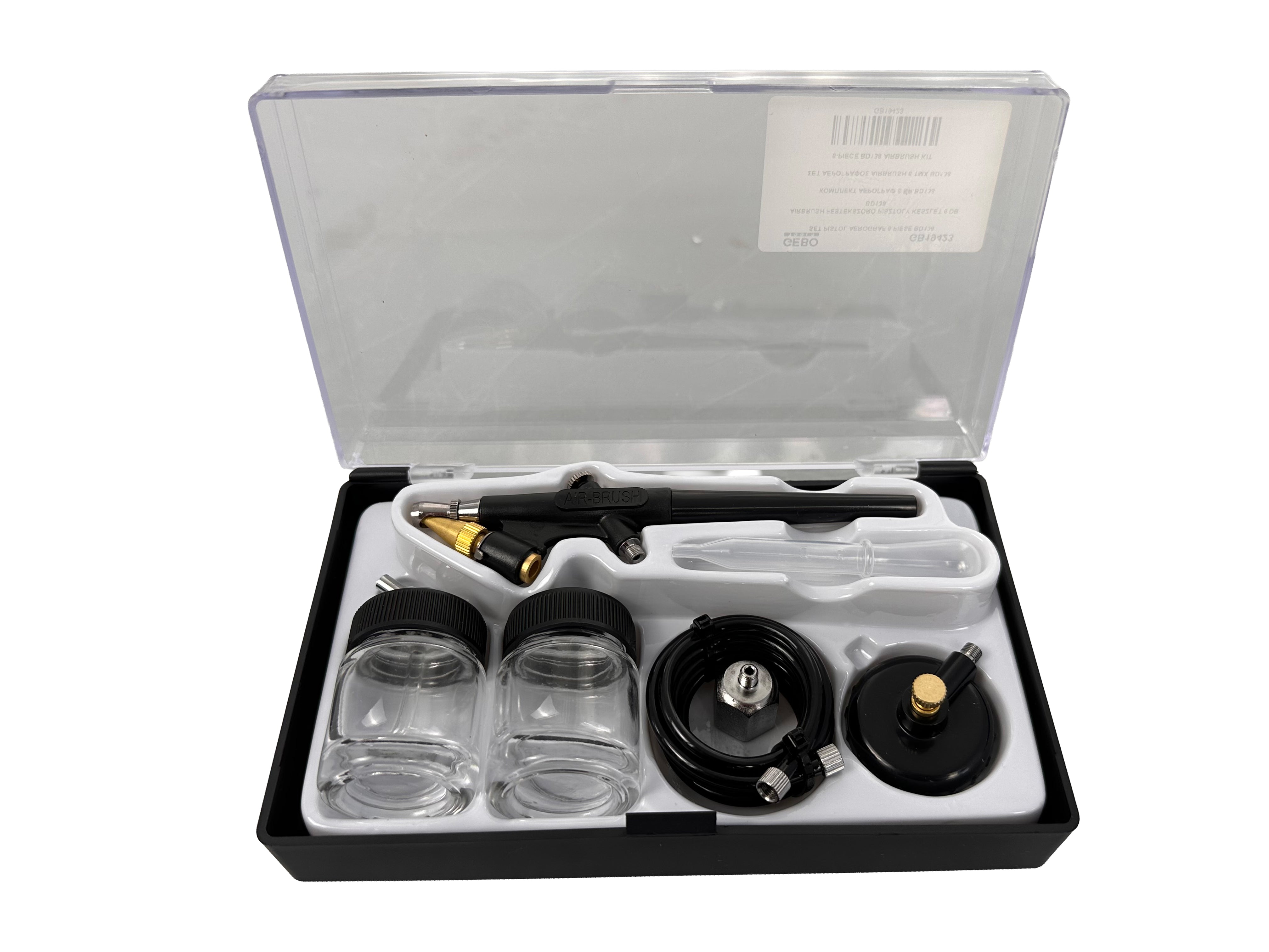 Kit aerografo con compressore d'aria per hobby e artigianato arte delle unghie per decorare torte, cosmetici, grafica e così via, 6 pezzi BD138 Gebo Tools