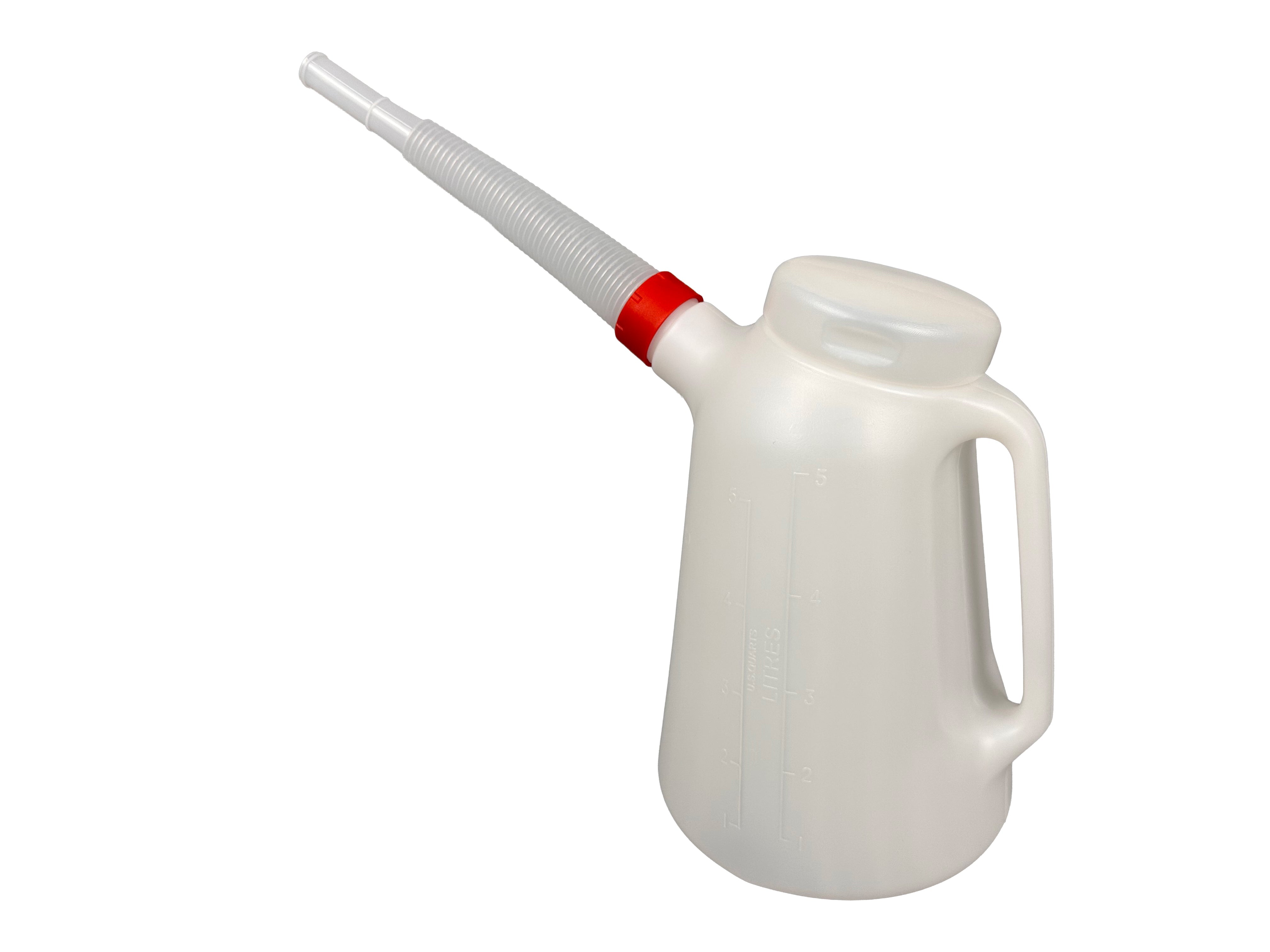 Contenitore con coperchio e tubo flessibile per olio e antigelo, contenitore per olio fluido, caraffa con beccuccio, 5 litri Gebo Tools